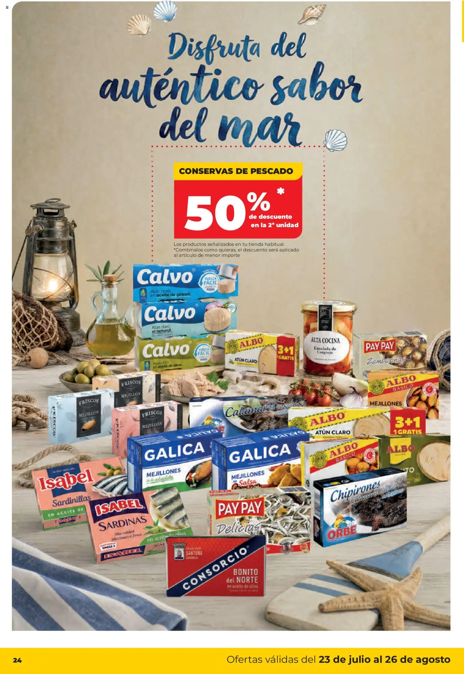Alimerka folleto Castilla y León │ válido desde el 23/07/2026 | Página: 24 | Productos: Sardinillas, Pescado, Ensalada, Atún claro