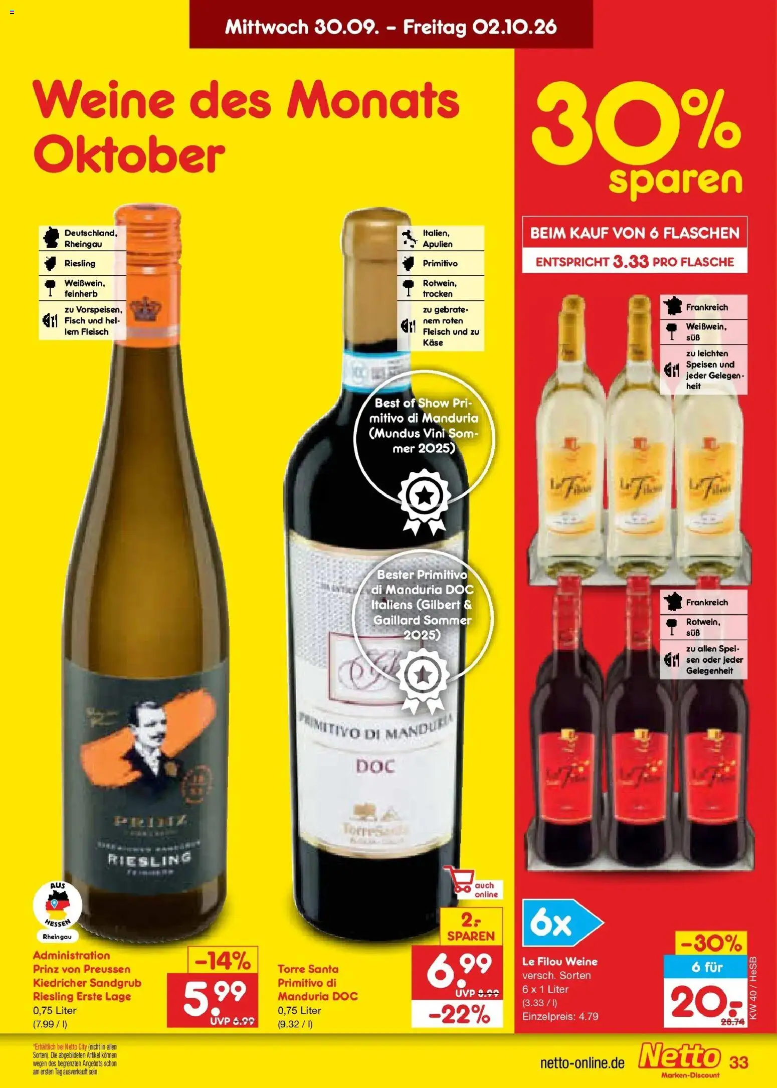 Netto Marken-Discount Prospekt Hamburg – gültig ab 28.09.2026 | Seite: 51 | Produkte: Le filou, Käse, Fisch, Fleisch