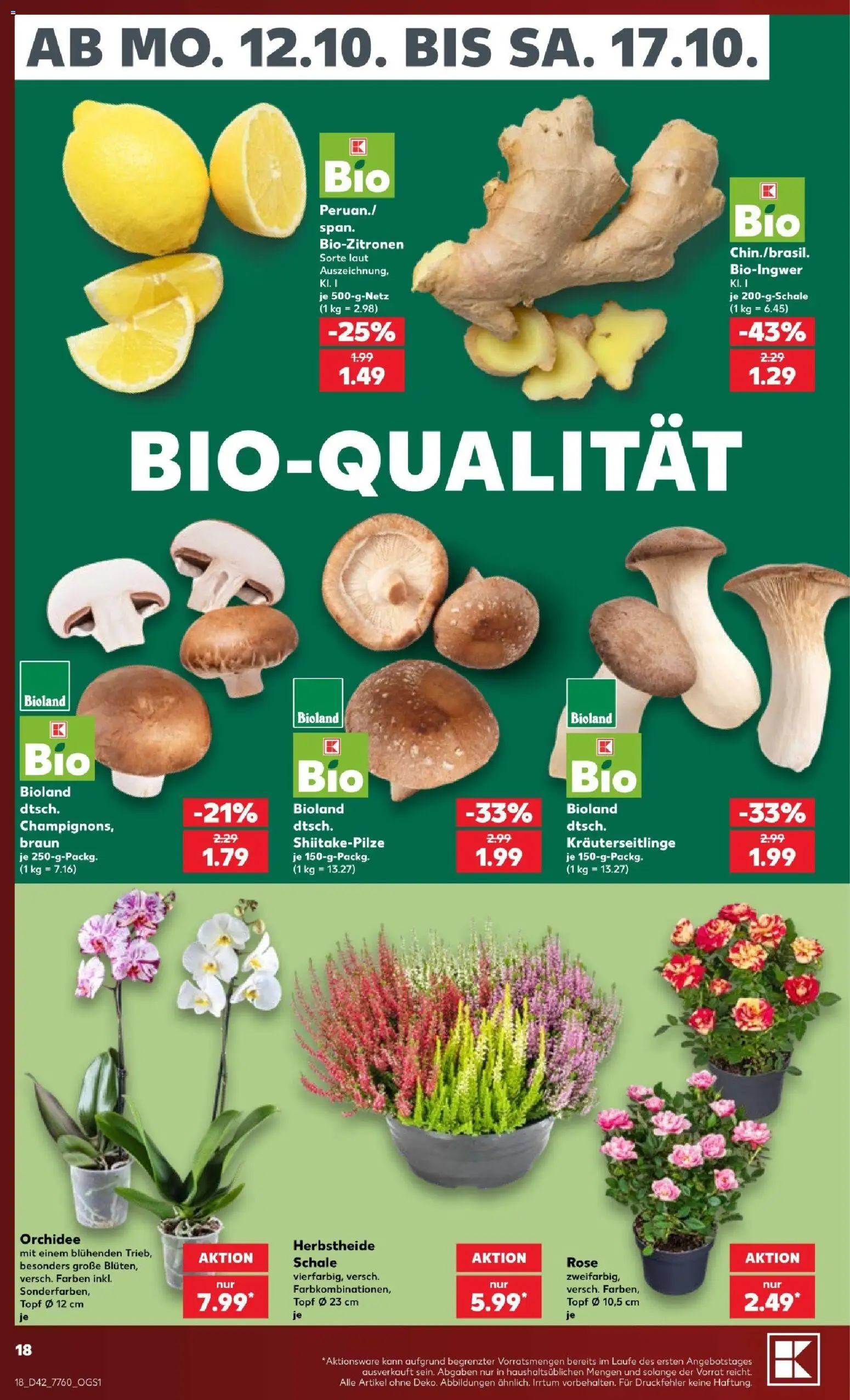 Kaufland Prospekt Stuttgart – gültig ab 12.10.2026 | Seite: 22 | Produkte: Himbeeren, Pflaumen, Orangen, Kaki