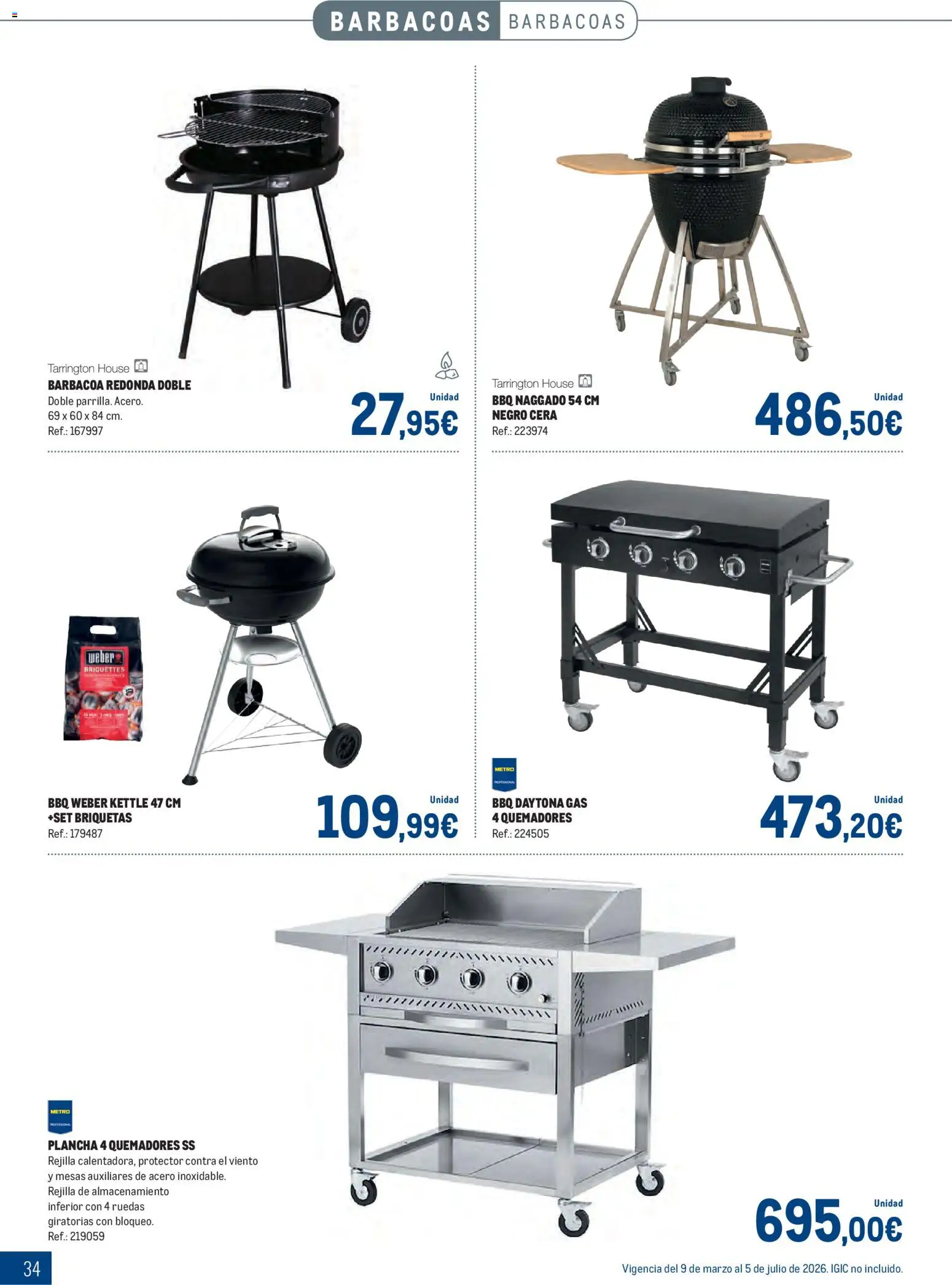 Makro - Especial Terrazas Canarias │ válido desde el 09.03.2026 | Página: 34 | Productos: Barbacoa, Plancha