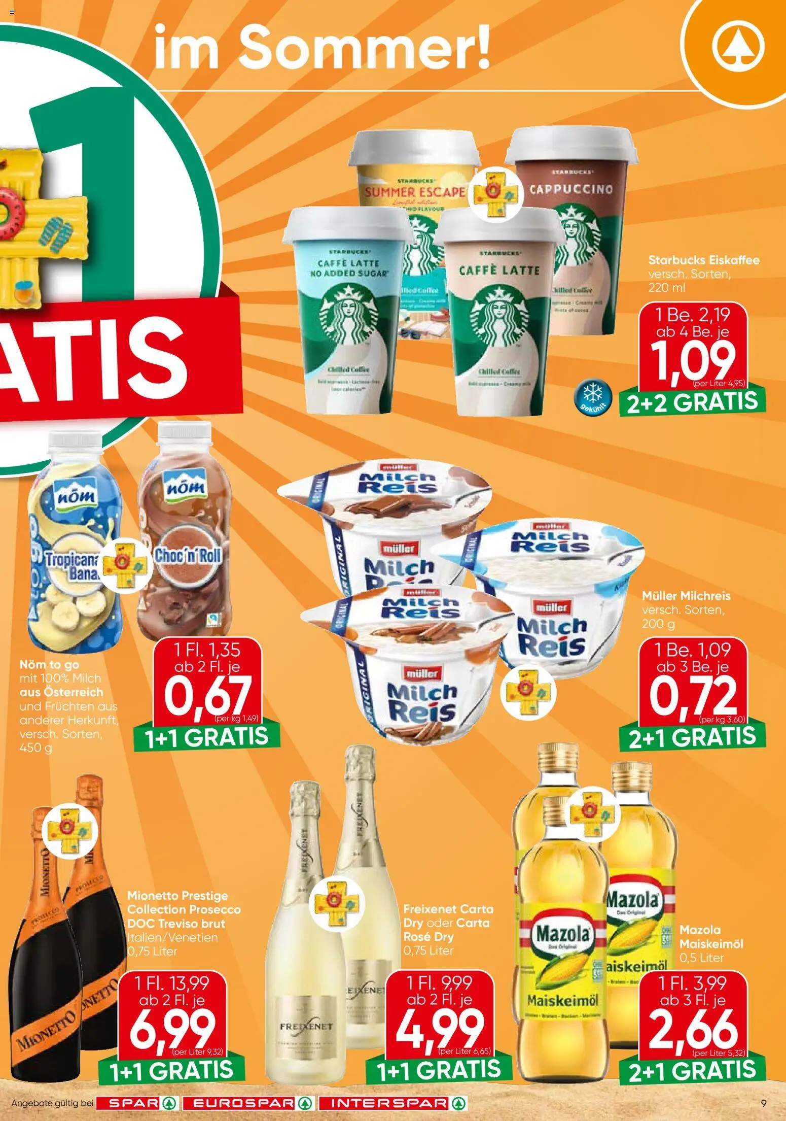 Spar Flugblatt - Kärnten gültig ab 01.07.2026 | Seite: 9 | Produkte: Milch, Reis