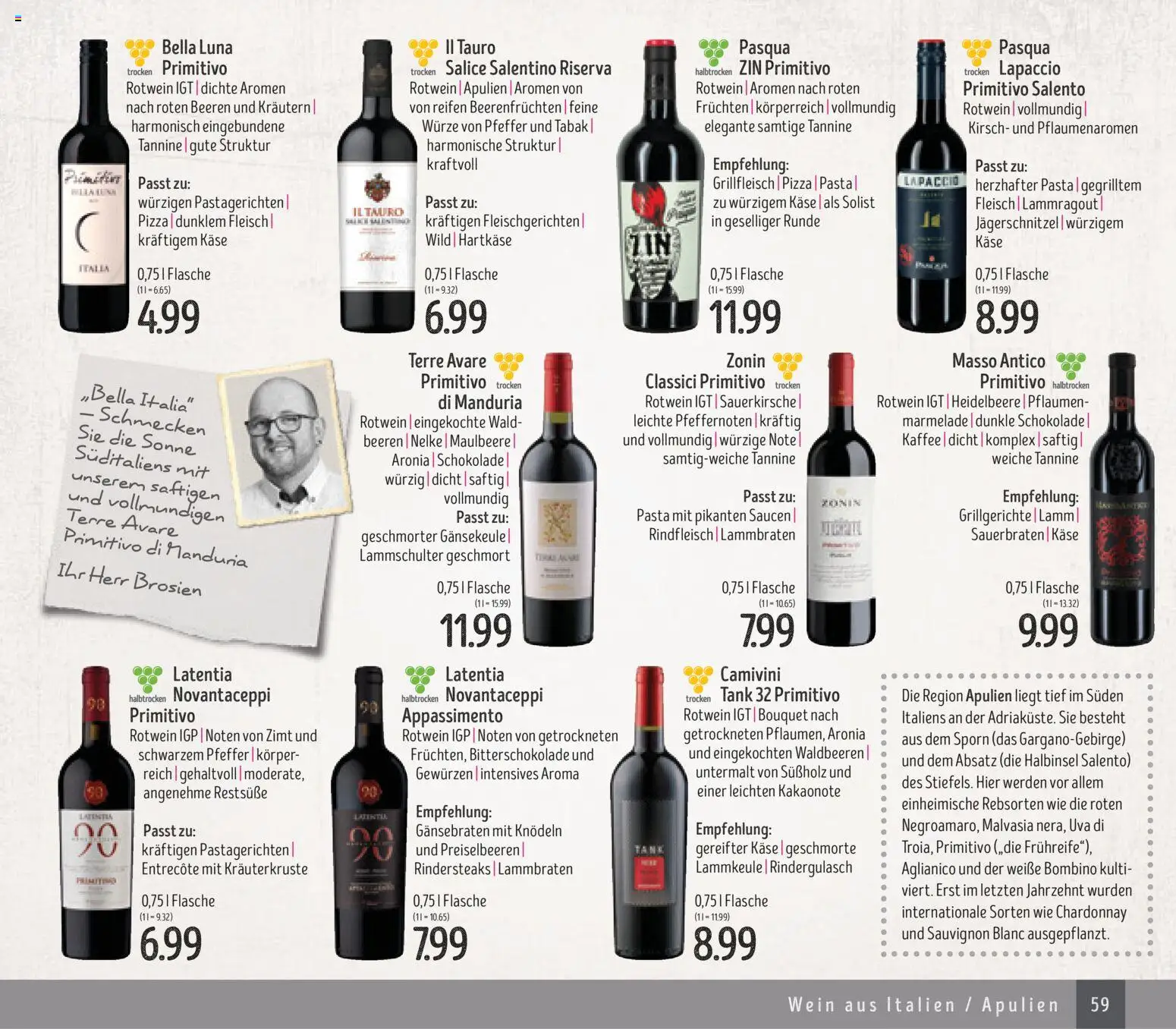 Edeka Struve Wein– und Spirituosen – gültig ab 14.11.2025 | Seite: 59 | Produkte: Lammkeule, Preiselbeeren, Wein, Rindfleisch