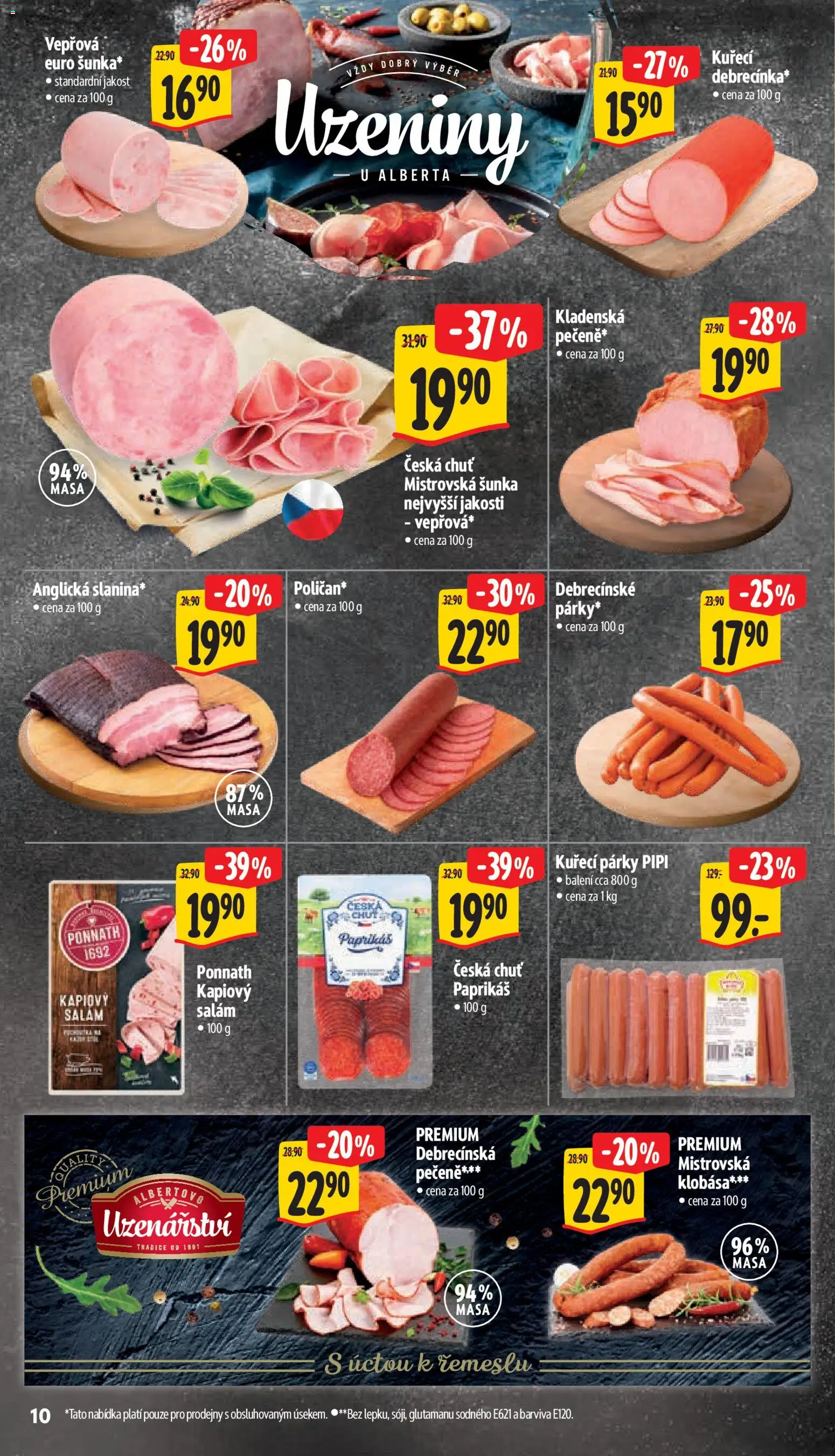 Albert leták - Supermarket od 14.10.2026 | Strana: 20 | Produkty: Salám, Šunka, Párky, Uzeniny