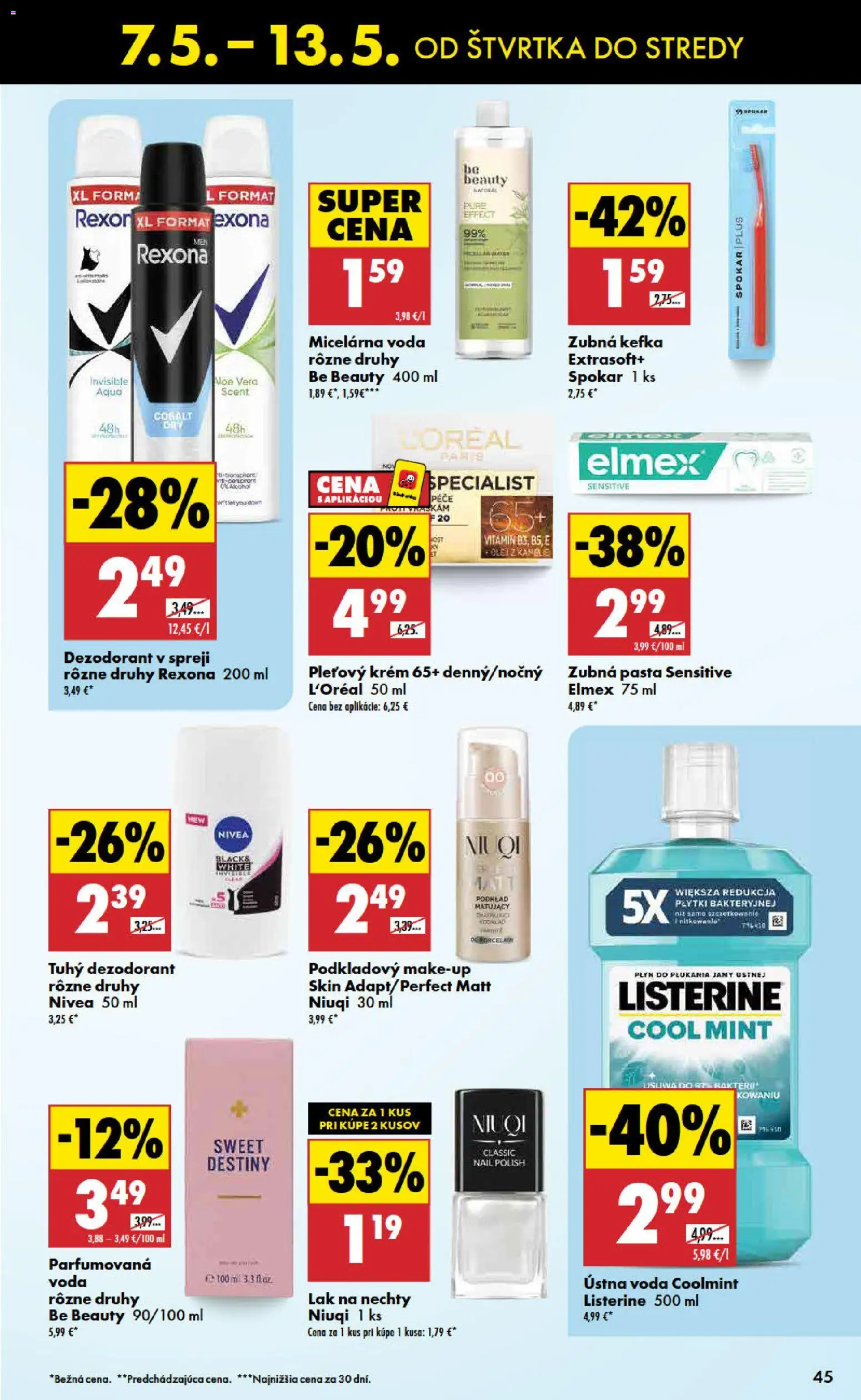 Nové Biedronka akcie – leták je platný od 07.05.2026 | Strana: 45 | Produkty: Zubná kefka, Lak na nechty, Zubná pasta, Krém