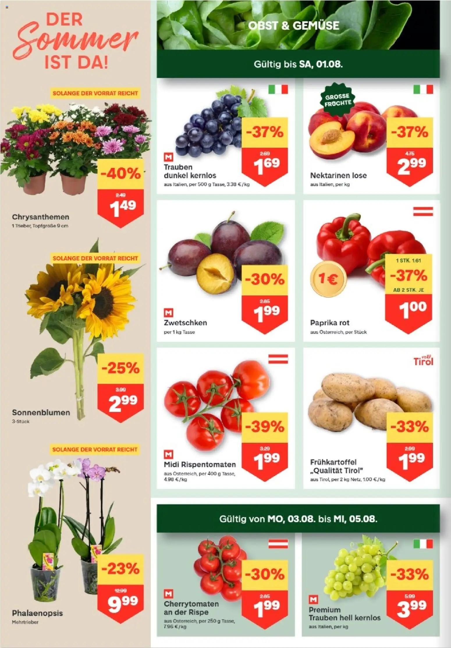MPREIS Hohenems gültig ab 30.07.2026 | Seite: 2 | Produkte: Gemüse, Obst