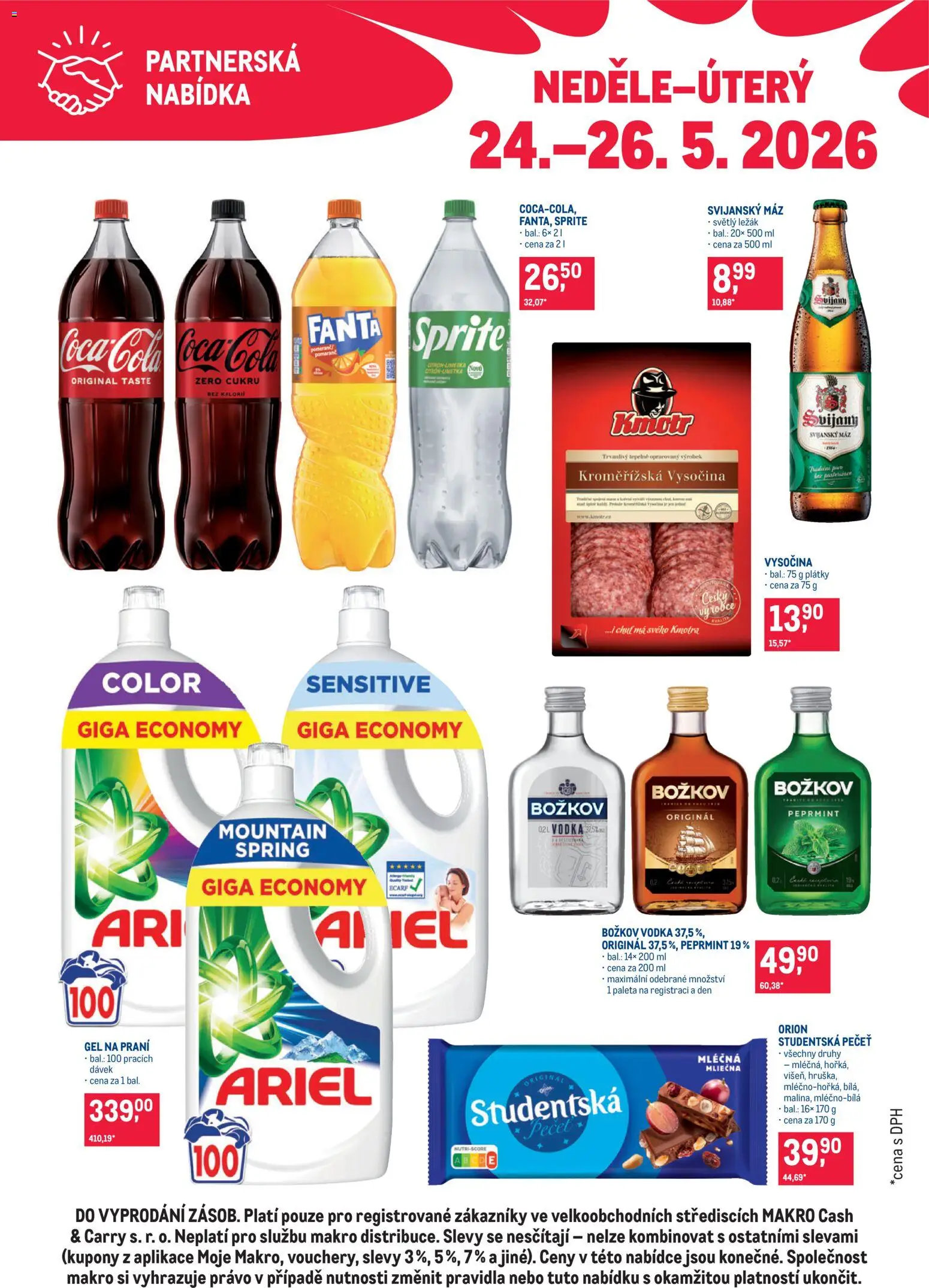 Makro leták - Partnerská nabídka od 17.05.2026 | Strana: 2 | Produkty: Fanta, Svijanský Máz, Studentská pečeť, Sprite