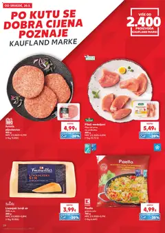 Pileći medaljoni filea od prsa na podlošku, 400 g - Pregled kataloga iz trgovine Kaufland, vrijedi od 20.05.2026 | Stranica: 24 | Proizvodi: Pileći medaljoni, Sir, Tvrdi sir