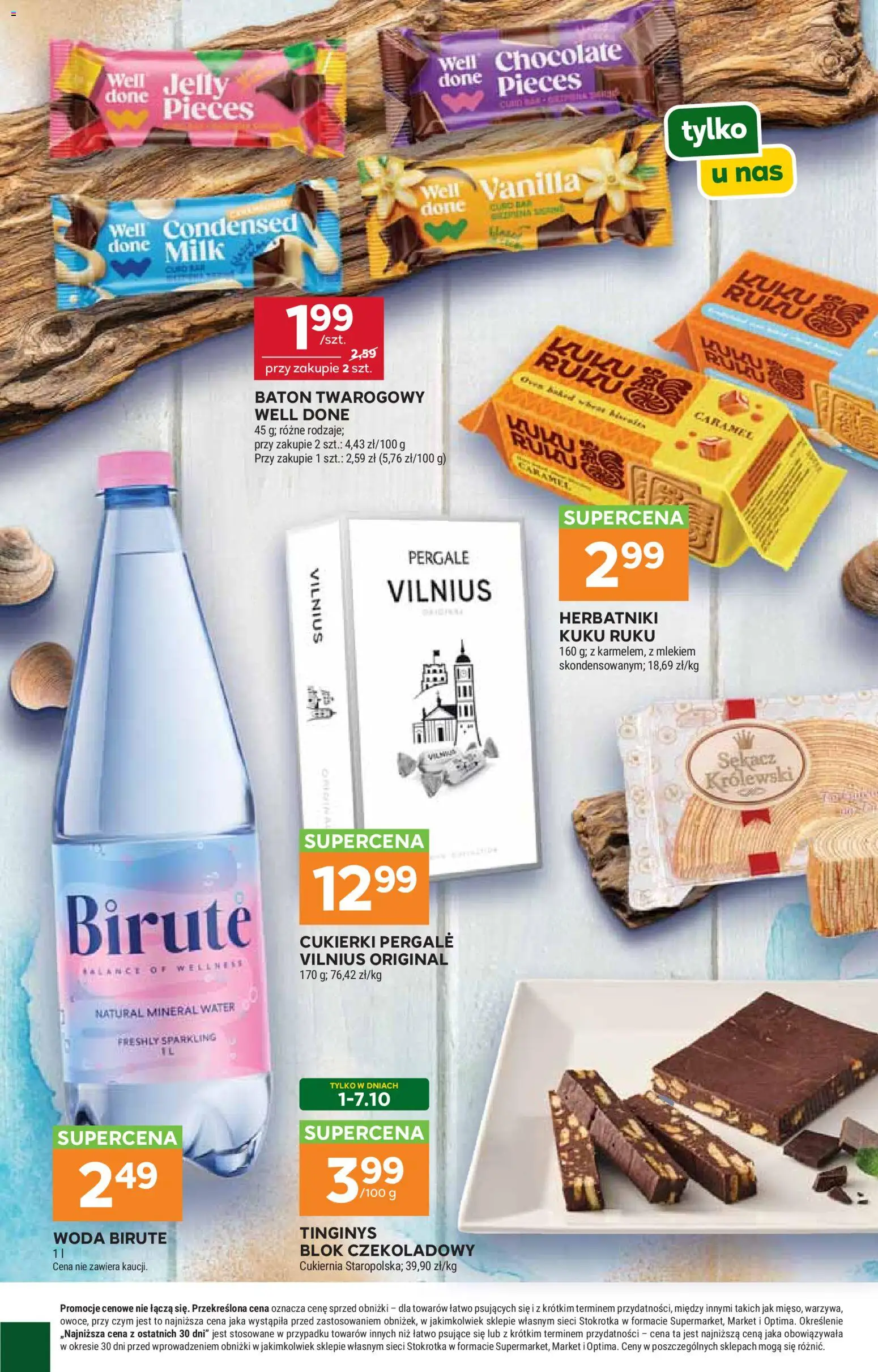 Stokrotka gazetka - Market od 01.10.2026 | Strona: 20 | Produkty: Herbatniki, Baton, Cukierki, Woda