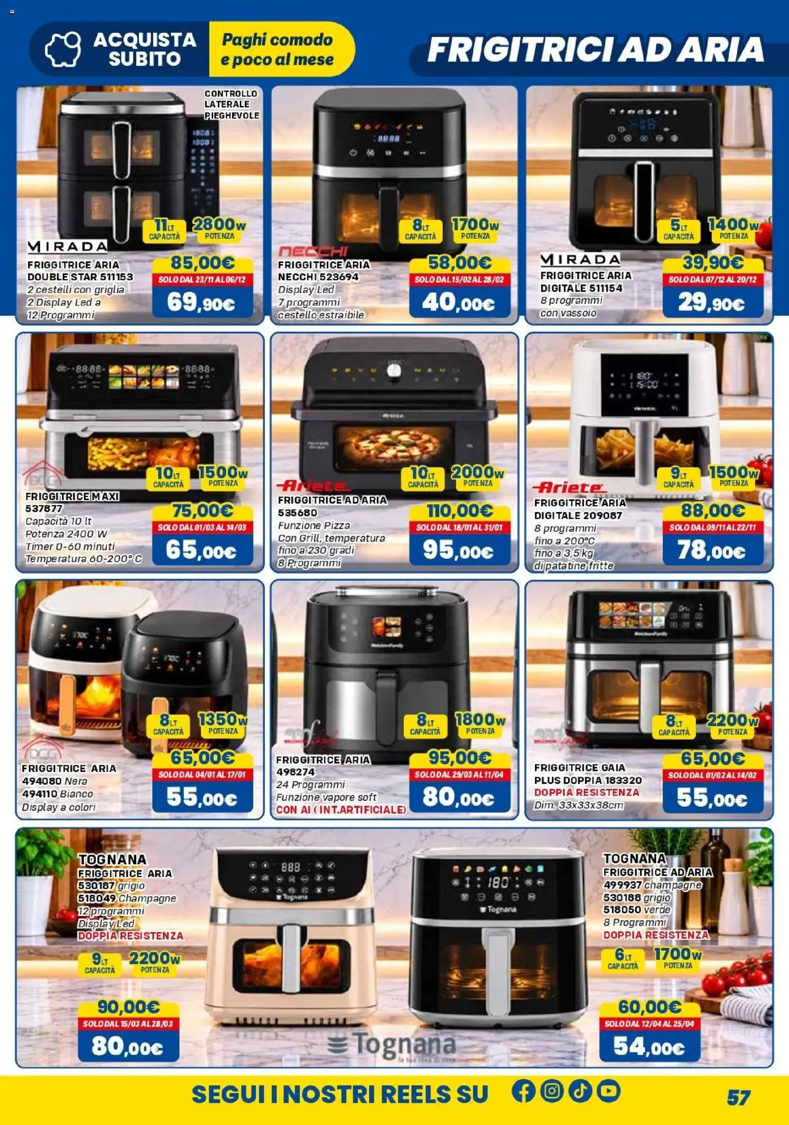 Volantino Orizzonte del 01/11/2026 | Pagina: 57 | Prodotti: Friggitrice ad aria, Patatine, Griglia, Friggitrice