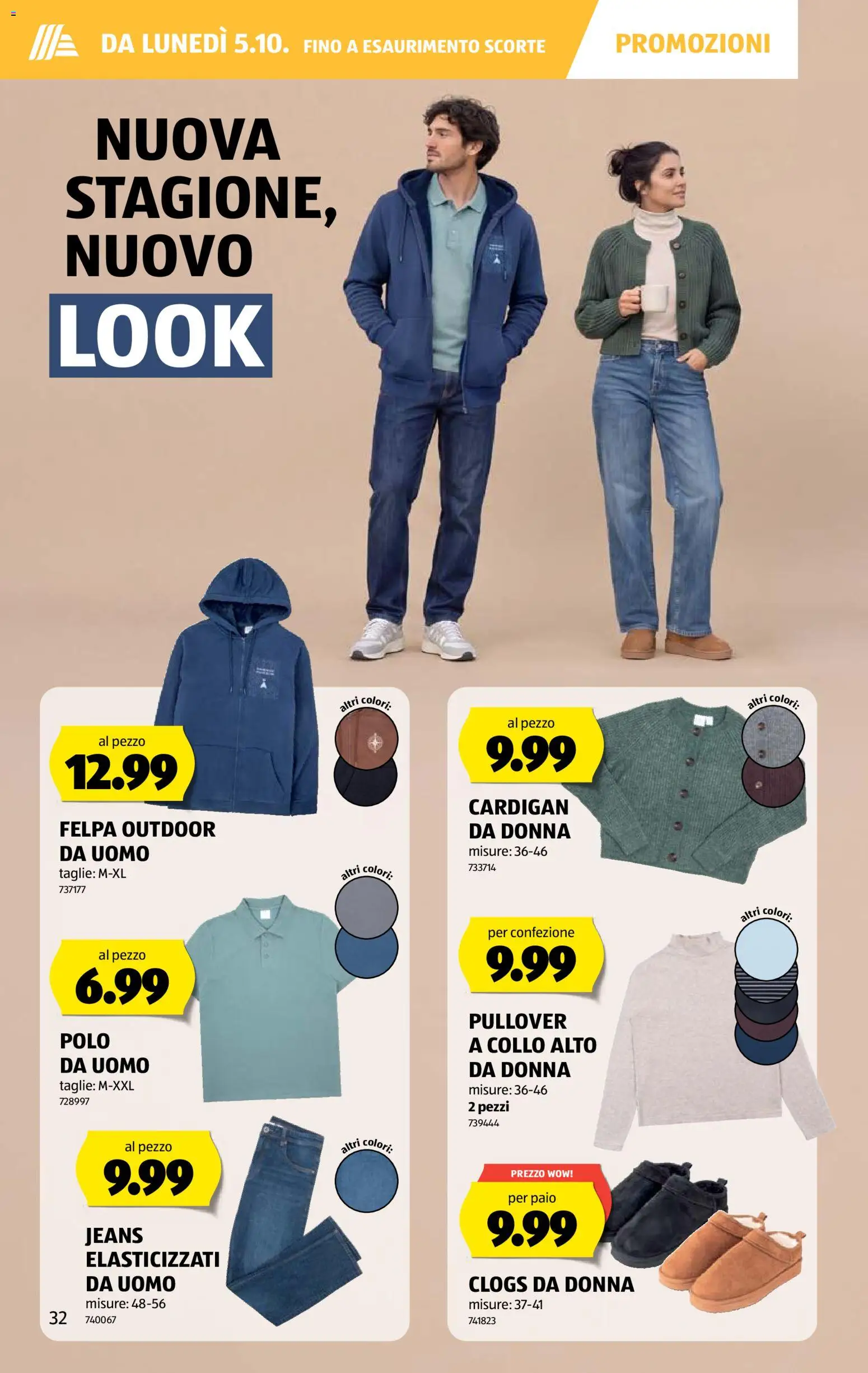Aldi aktionen IT – gültig ab 01.10.2026 | Seite: 32 | Produkte: Hoodie, Pullover, Jeans, Shirt