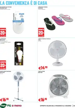 Anteprima del volantino PAM volantino Occasioni Extra valido a partire dal 21.05.2026 | Pagina: 22 | Prodotti: Infradito, Fan, Tavolo, Candela