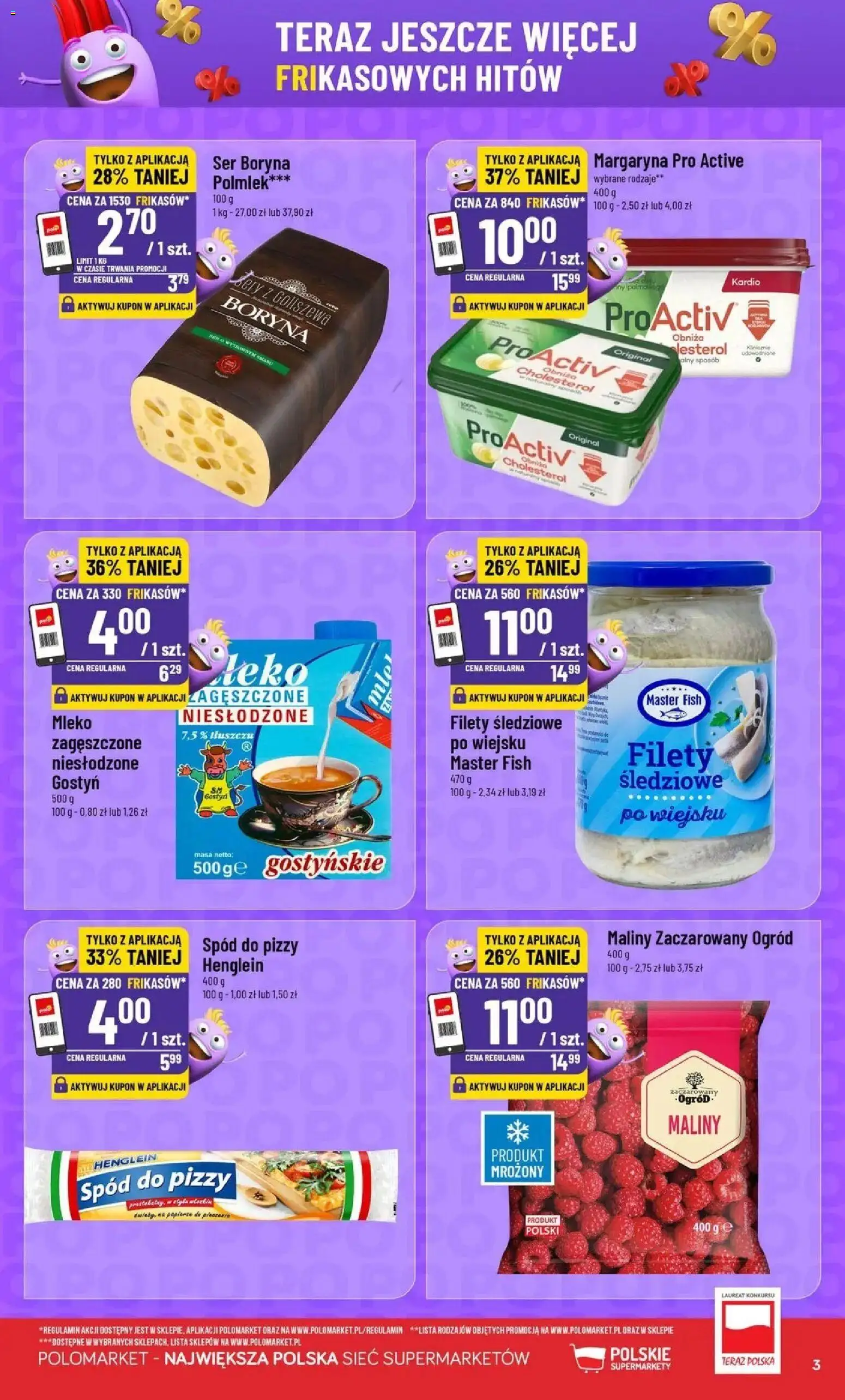 Nowa POLOmarket gazetka od jutra 23.09.2026 | Strona: 3 | Produkty: Spód do pizzy, Margaryna, Mleko, Ser