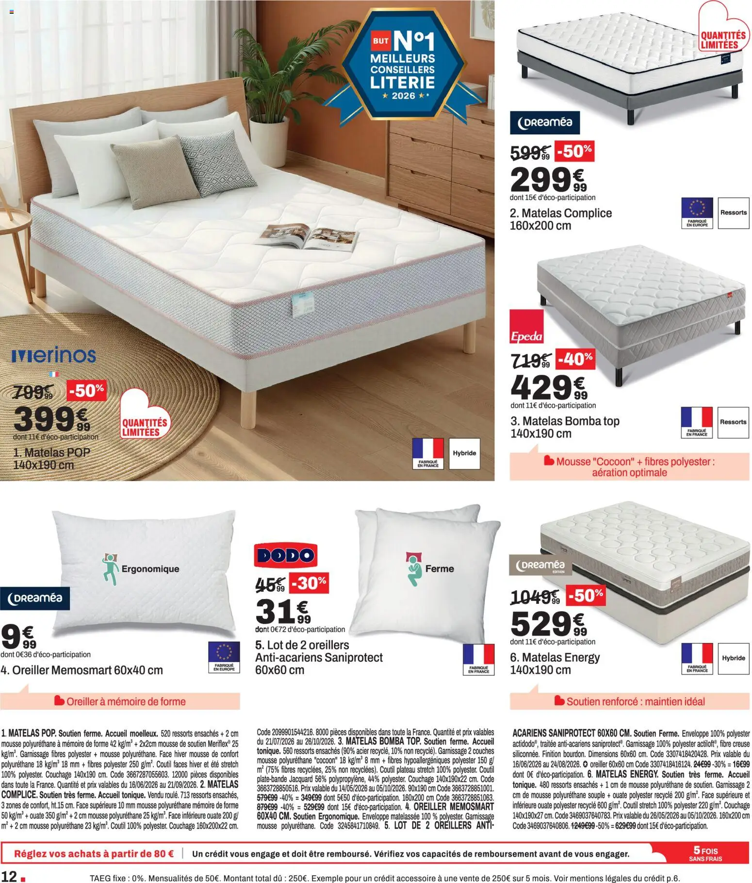 {H1} | Page: 12 | Produits: Enveloppe, Mousse, Oreiller, Oreillers