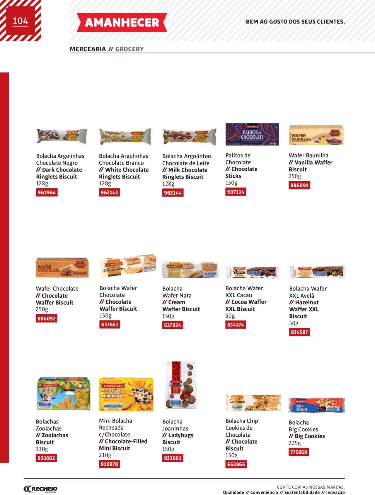 Recheio AS NOSSAS MARCAS │ válido de 19/12/2023 | Página: 104 | Produtos: Avelãs, Bolachas, Leite, Nata