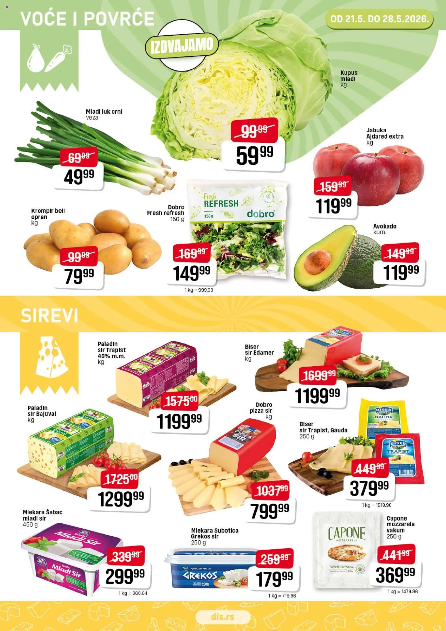 Super DIS katalog - važi od 21.05.2026 | Strana: 2 | Proizvode: Avokado, Kupus, Edamer, Sir
