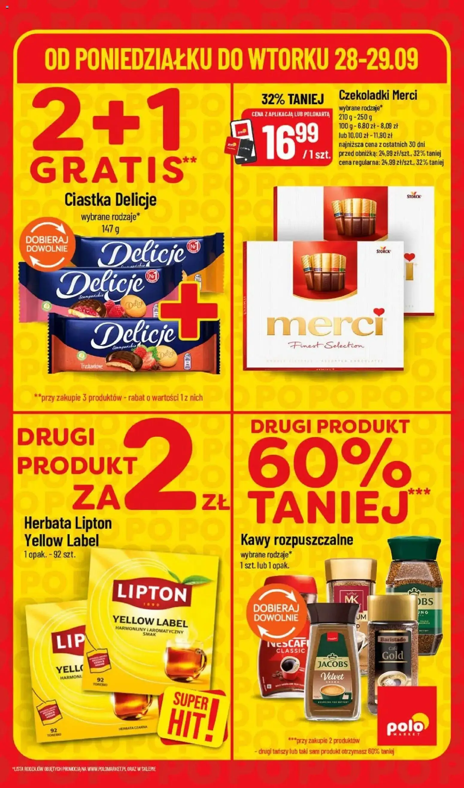 POLOmarket - SuperHity POLOmarkt do wtorku 29.09 (G40) od 28.09.2026 | Strona: 5 | Produkty: PC, Czekoladki, Merci, Herbata lipton