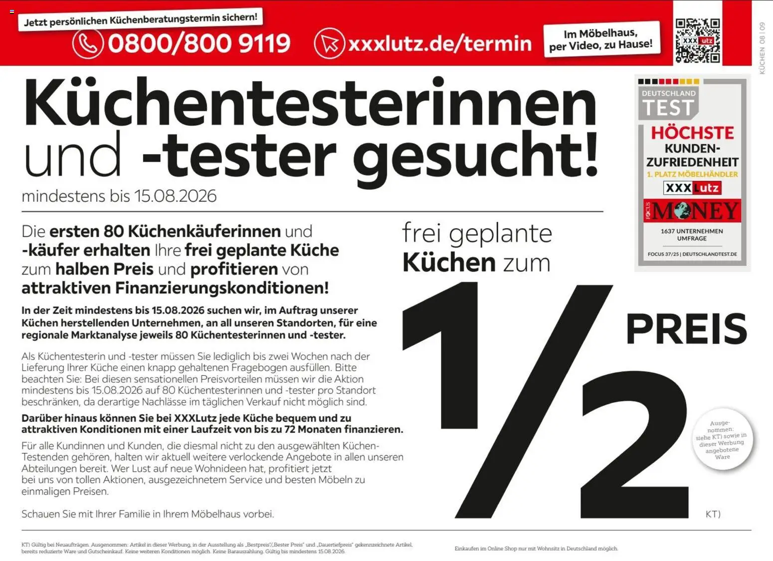 XXXLutz Nr. 1 beim Preis – gültig ab 01.08.2026 | Seite: 16 | Produkte: Küche, Kuchen