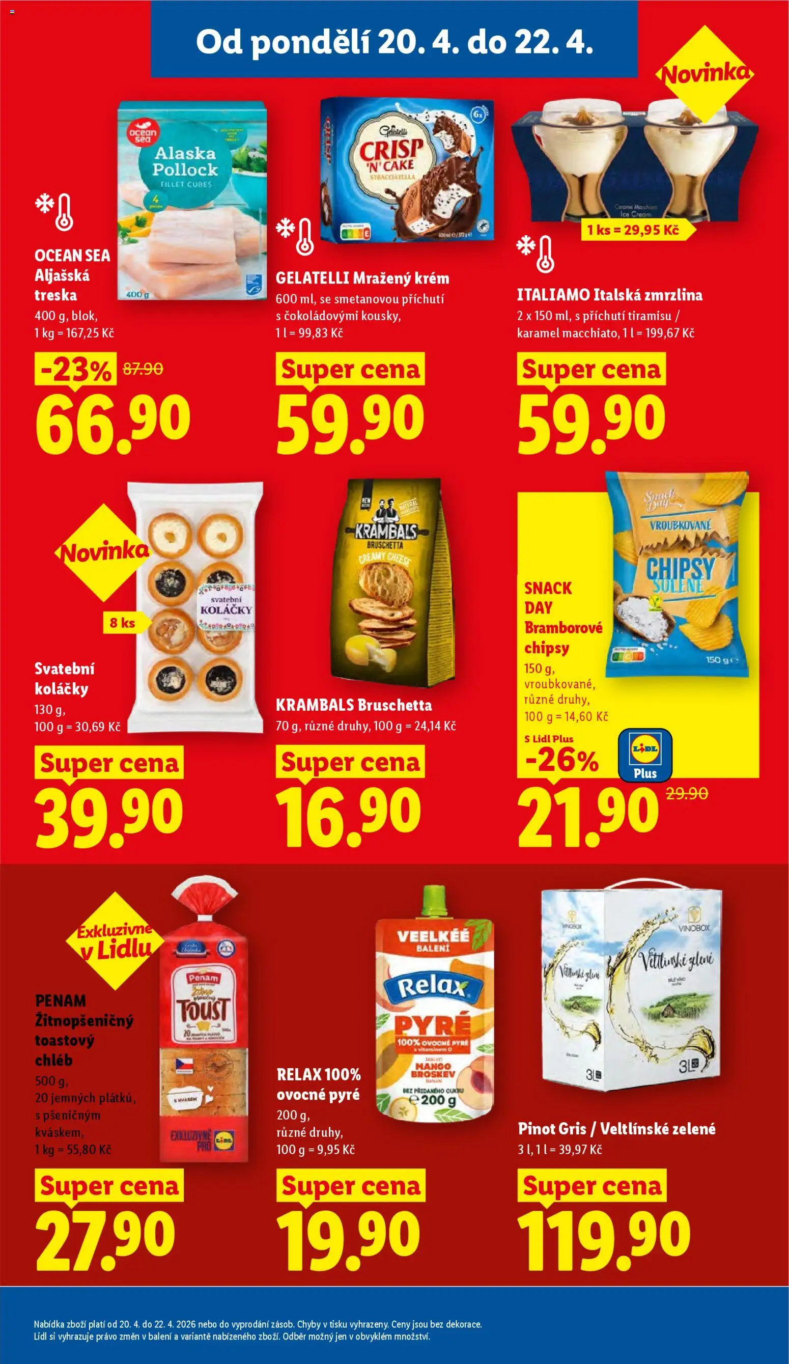 Lidl leták od 20.04.2026 | Strana: 21 | Produkty: Aljašská treska, Treska, Zmrzlina, Pinot Gris