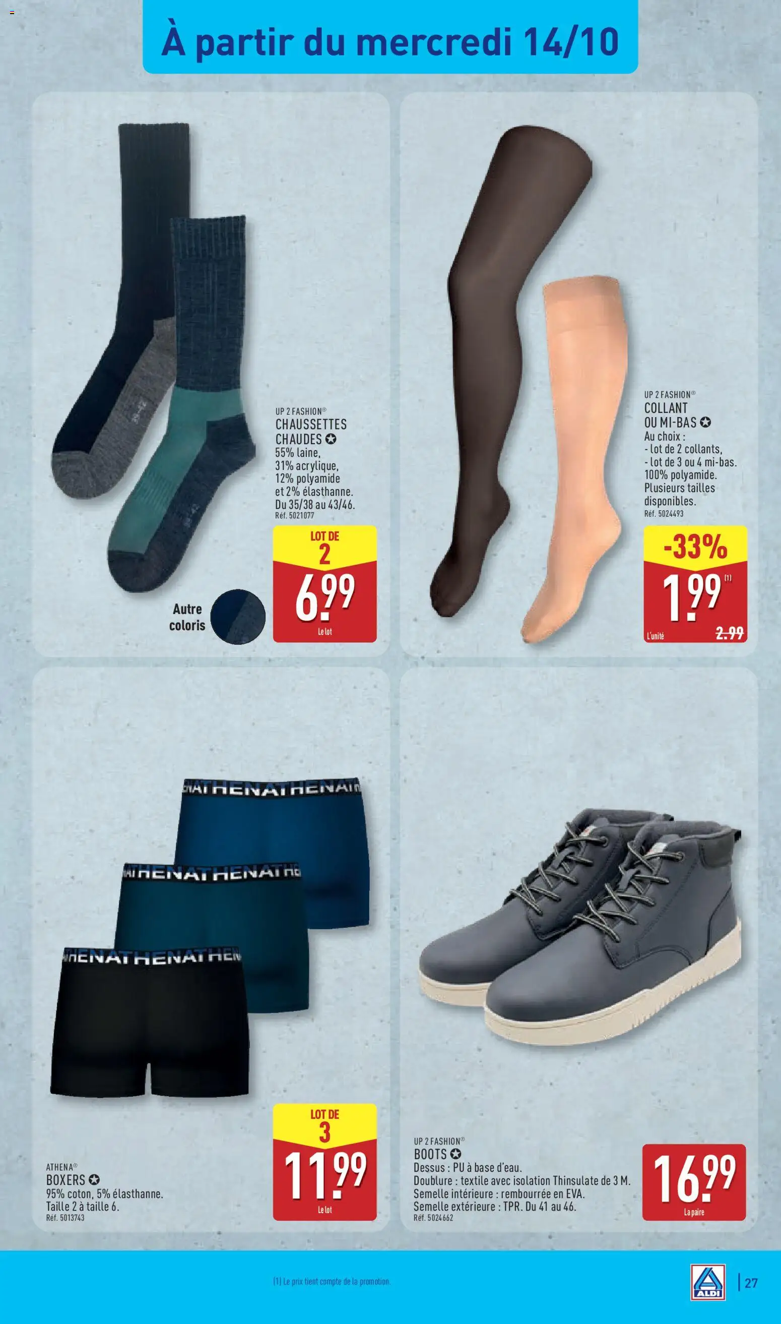 {H1} | Page: 29 | Produits: Base, Boxers, Collant, Chaussettes