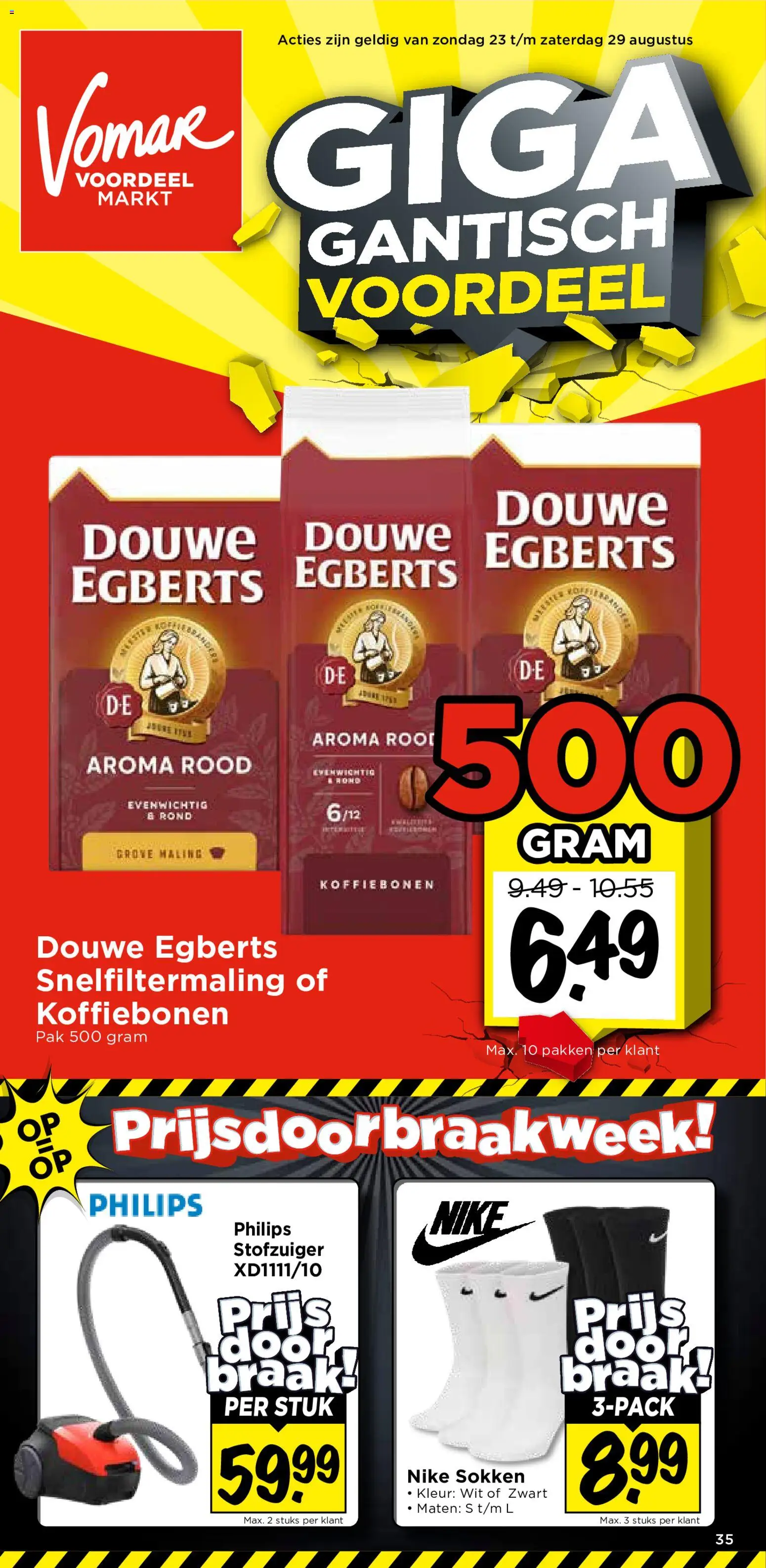 {H1} | Pagina: 1 | Producten: Sokken, Koffiebonen, Stofzuiger