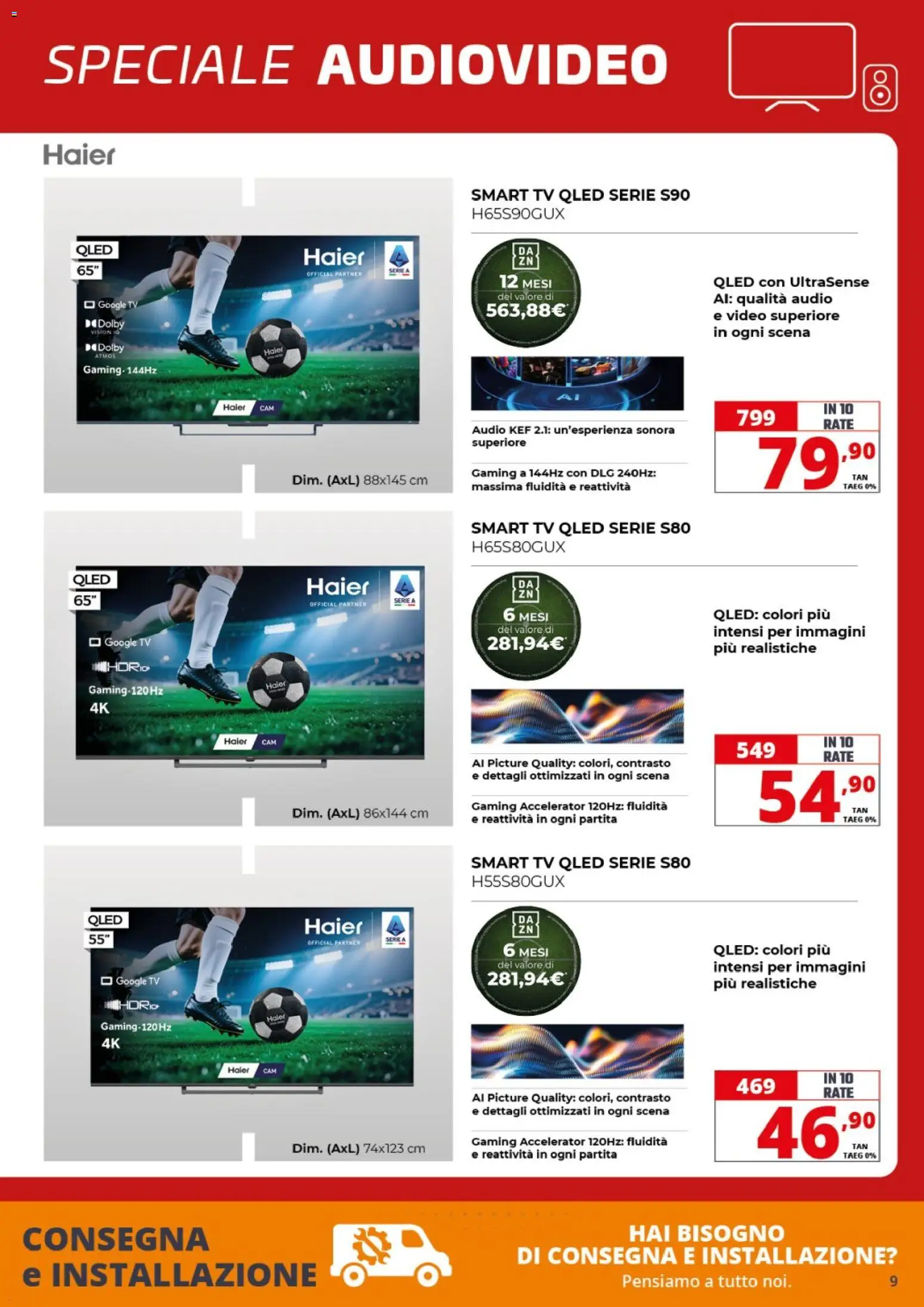 Volantino Comet del 09/10/2026 | Pagina: 9 | Prodotti: smart TV, TV, Video, Audio