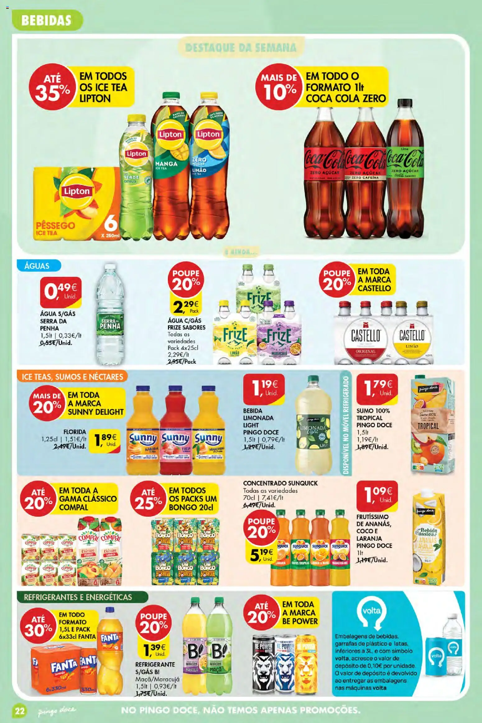 Pingo Doce folheto Poupe Esta Semana Açores │ válido de 01/10/2026 | Página: 22 | Produtos: Fanta, Manga, Maça, Bebida