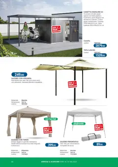 Anteprima del volantino CFadda volantino Arredo Esterno valido a partire dal 08.04.2026 | Pagina: 20 | Prodotti: Gazebo, Piatto, Alluminio