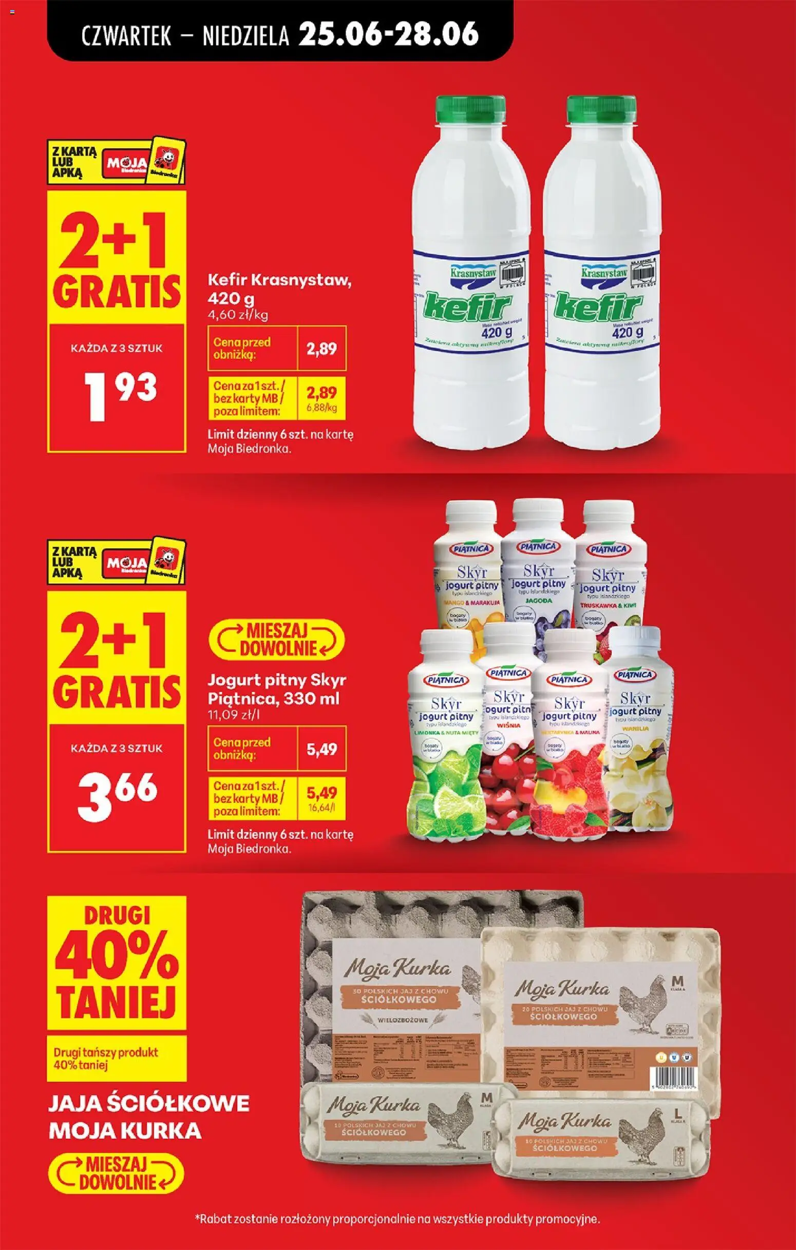 Biedronka gazetka od czwartku od 25.06.2026 | Strona: 7 | Produkty: Karta, Kefir, Jogurt, Skyr