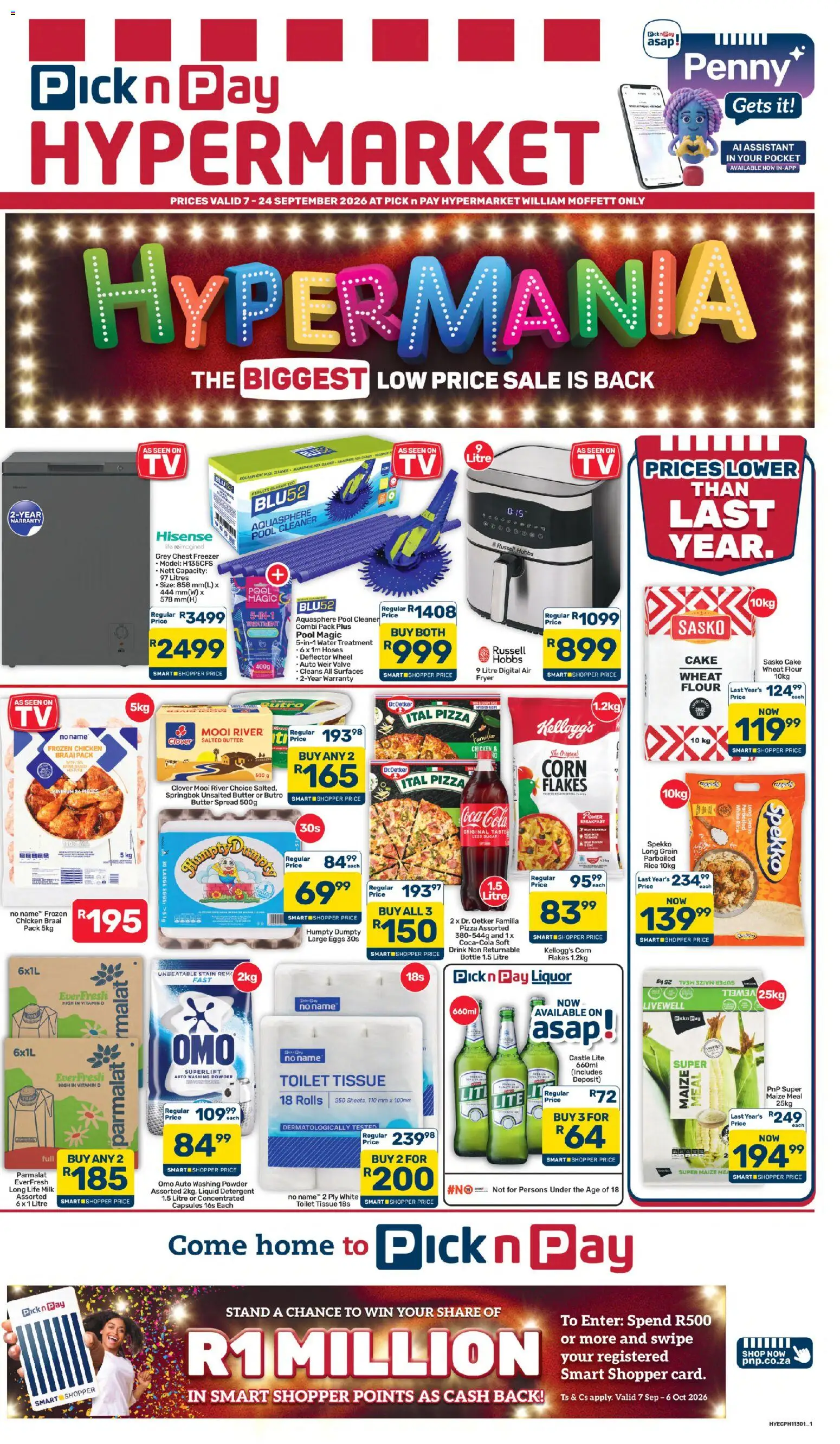 New Pick n Pay catalogue – valid from 07/09/2026 | Page: 1 | Products: Cake, Corn, Eggs, Rice