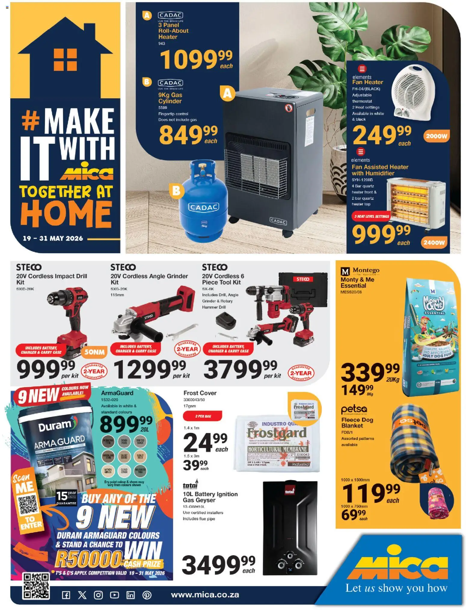 New MICA catalogue – valid from 19.05.2026 | Page: 1 | Products: Fan, Blanket, Paint, Battery