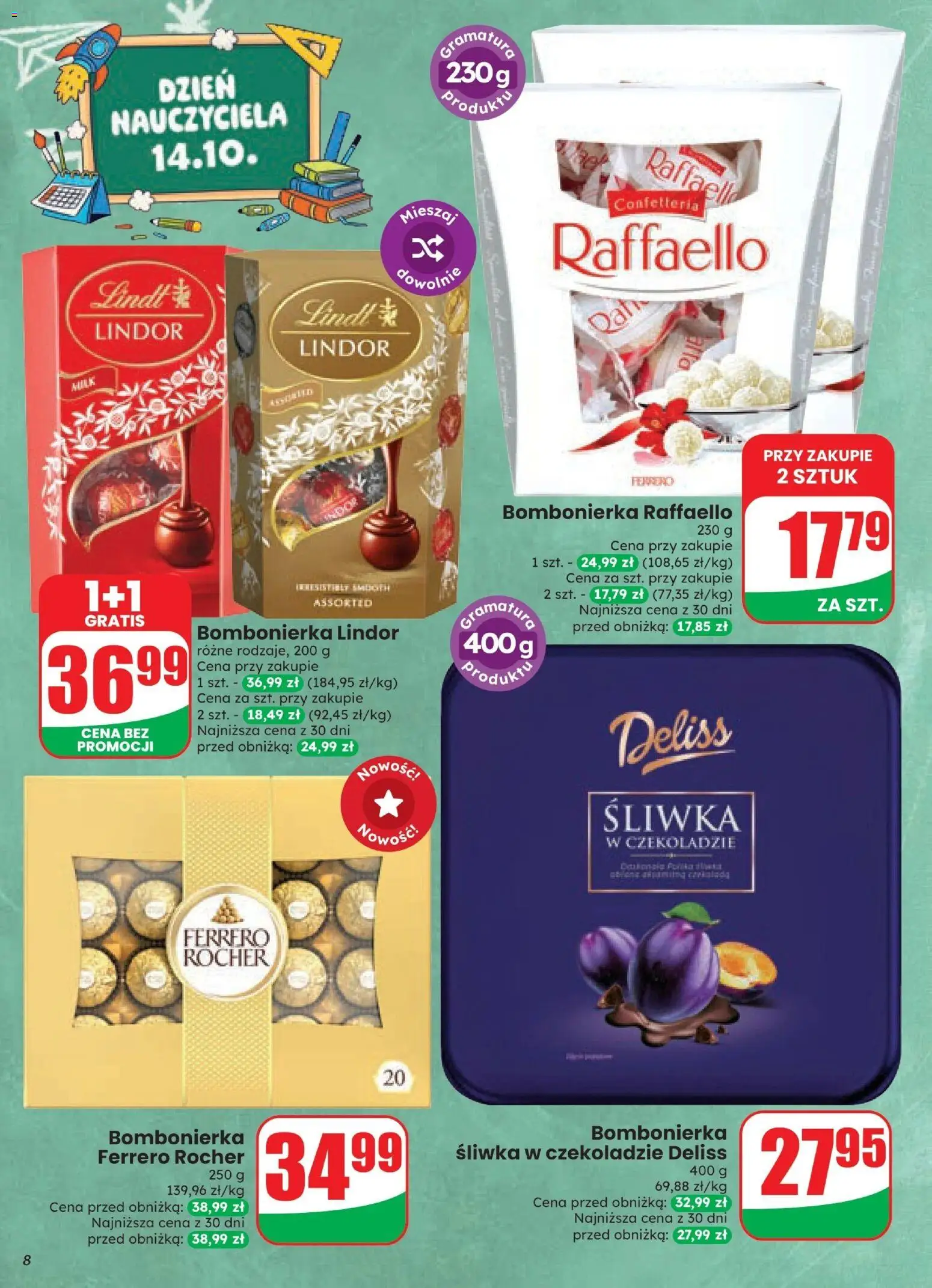 Dino gazetka od 07.10.2026 | Strona: 8 | Produkty: Lindt, Bombonierka, Lindor, Ferrero rocher