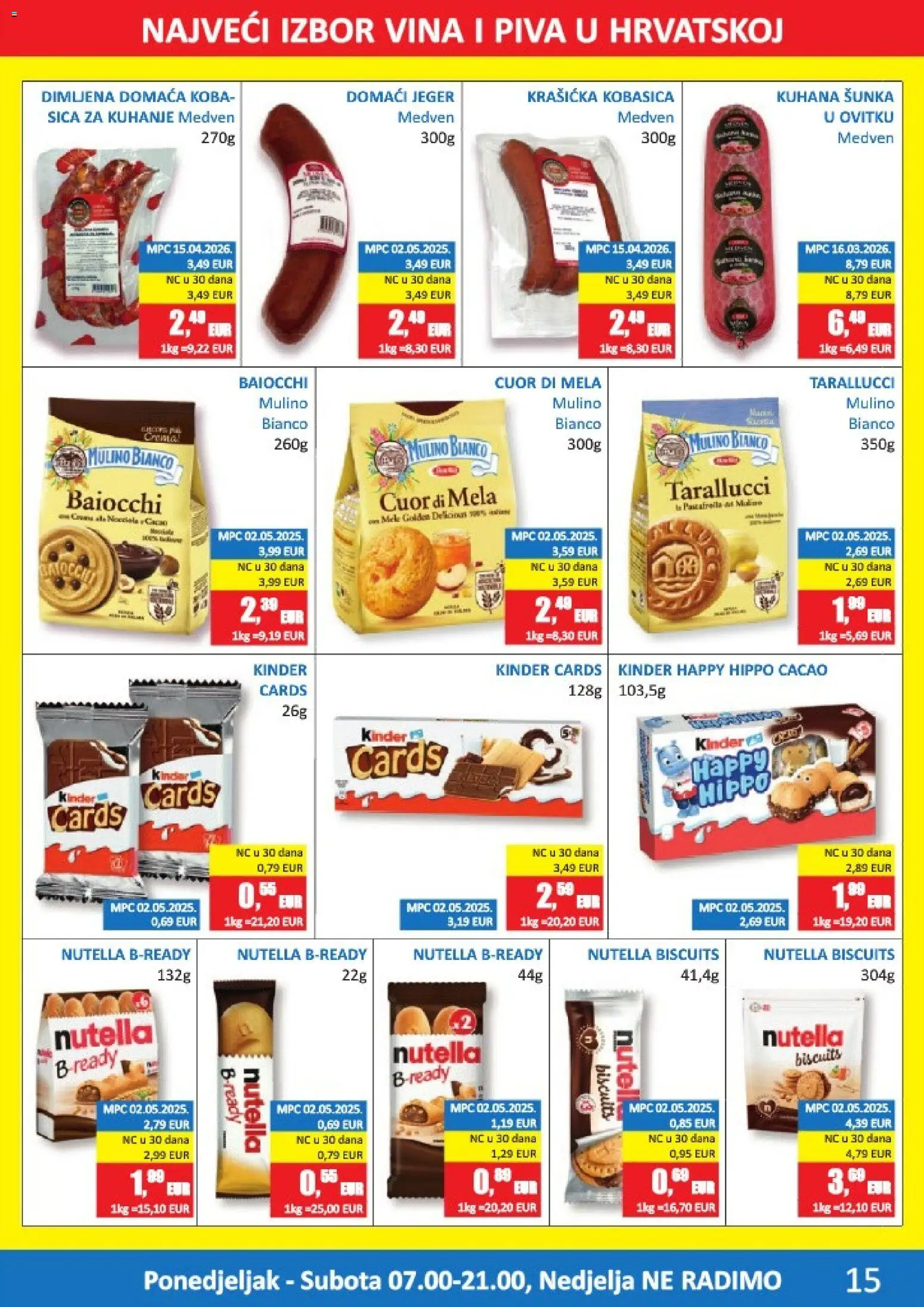 Vrutak katalog | vrijedi od 11.05.2026 | Stranica: 15 | Proizvodi: Nutella, Šunka, Kobasica