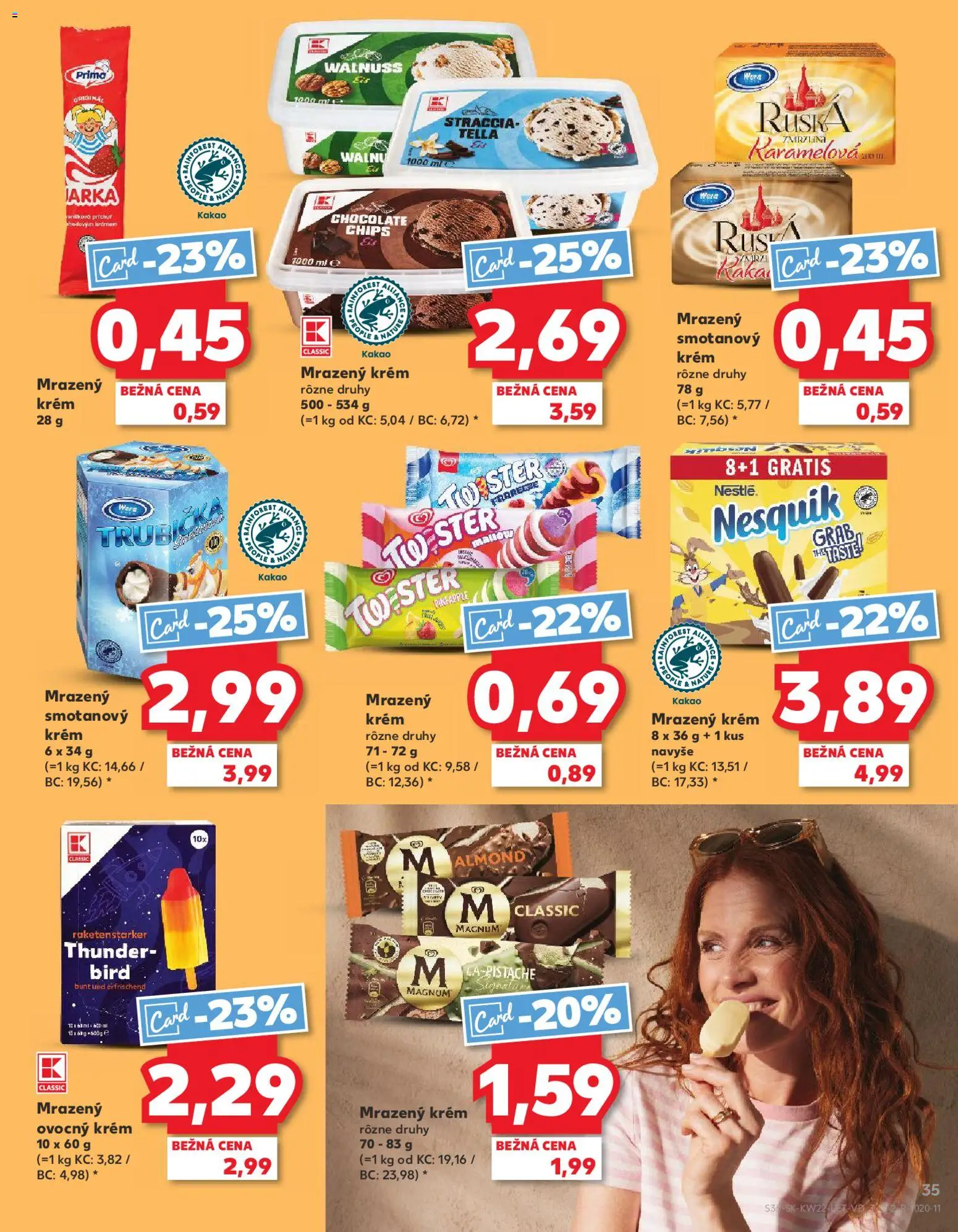 Nové Kaufland akcie – leták je platný od 28.05.2026 | Strana: 35 | Produkty: Apple, Magnum, Krém, Nesquik