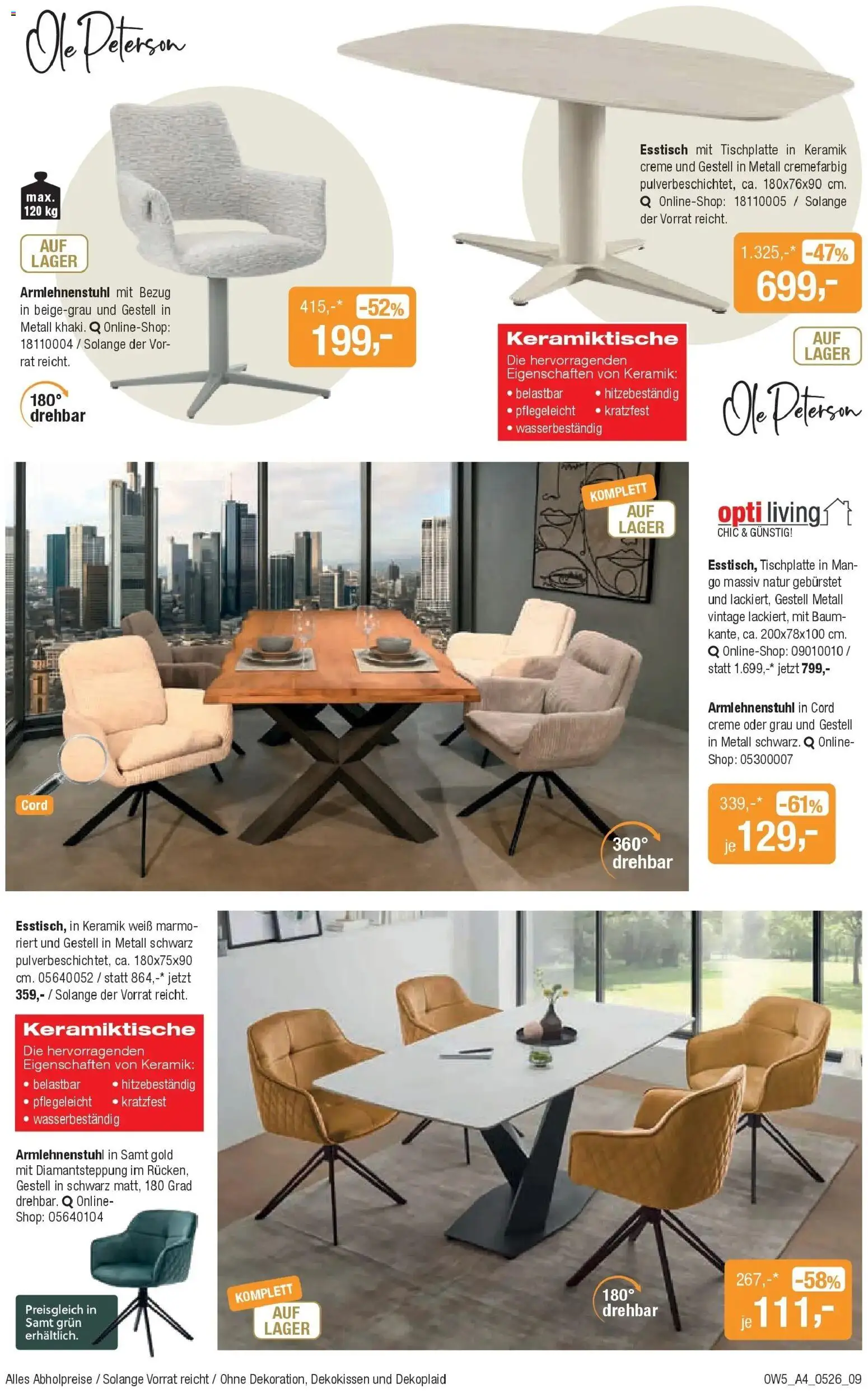Angebote - DRINNEN & DRAUSSEN Speisen Spezial – gültig ab 28.04.2026 | Seite: 9 | Produkte: Esstisch, Creme