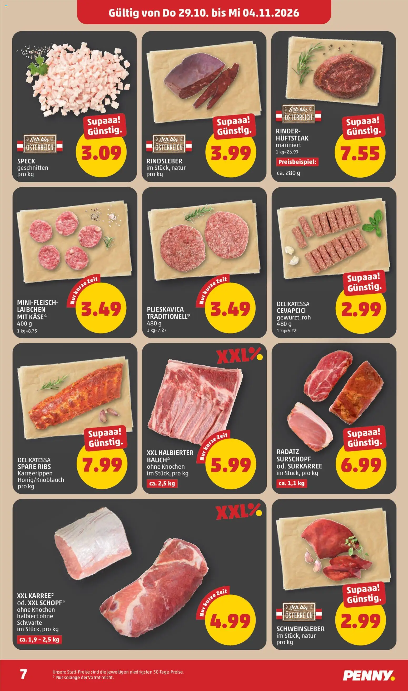 Penny Markt Flugblatt gültig ab 29.10.2026 | Seite: 7 | Produkte: Speck