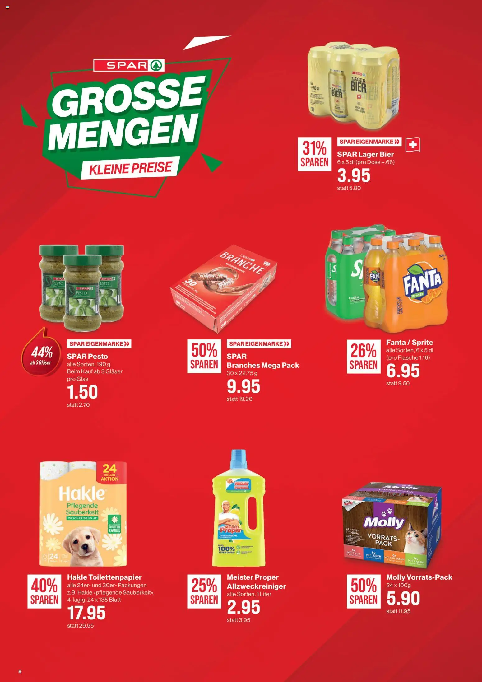 SPAR aktionen – gültig ab 25.06.2026 | Seite: 8 | Produkte: Fanta, Sprite, Bier, Toilettenpapier