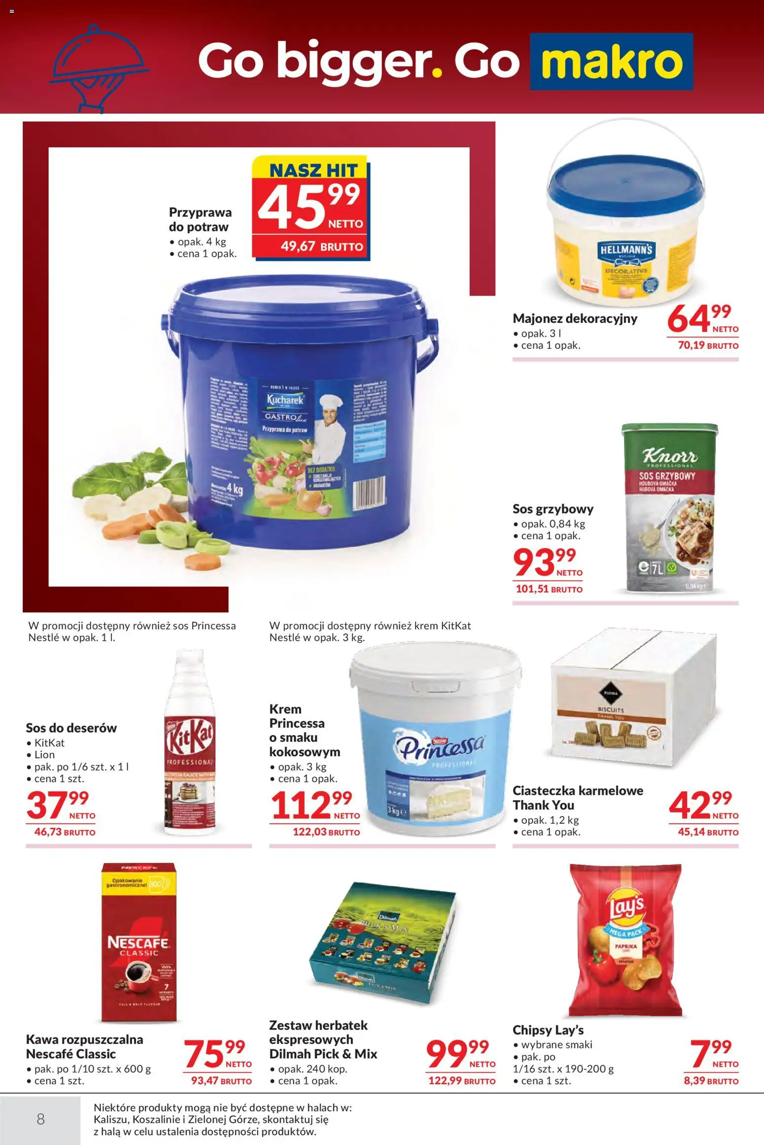 Makro gazetka - Oferta dla Gastronomii od 13.10.2026 | Strona: 8 | Produkty: Chipsy, Krem, Majonez, Sos