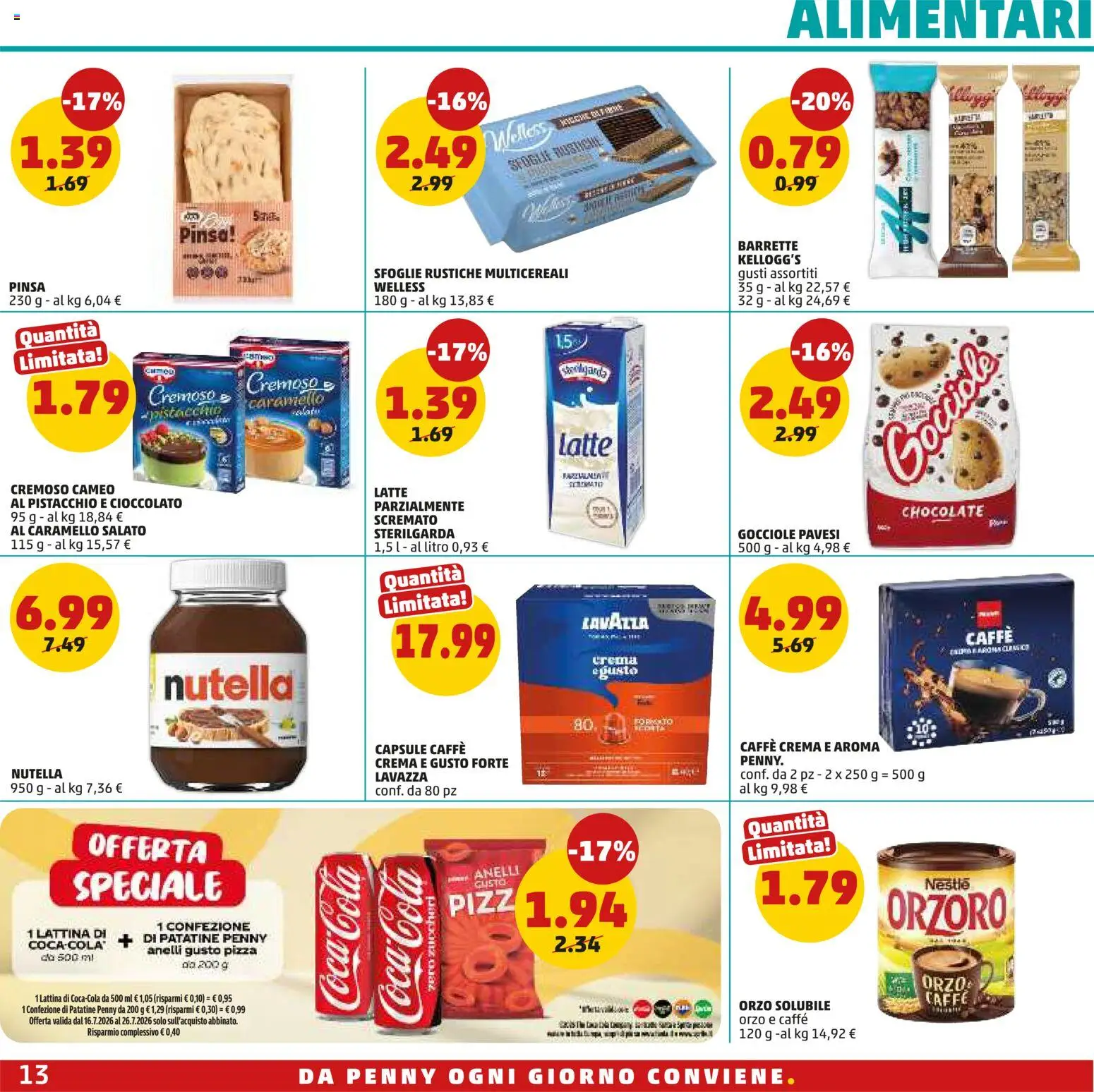 Volantino PENNY del 16/07/2026 | Pagina: 13 | Prodotti: Crema, Caffè, Pizza, Lavazza