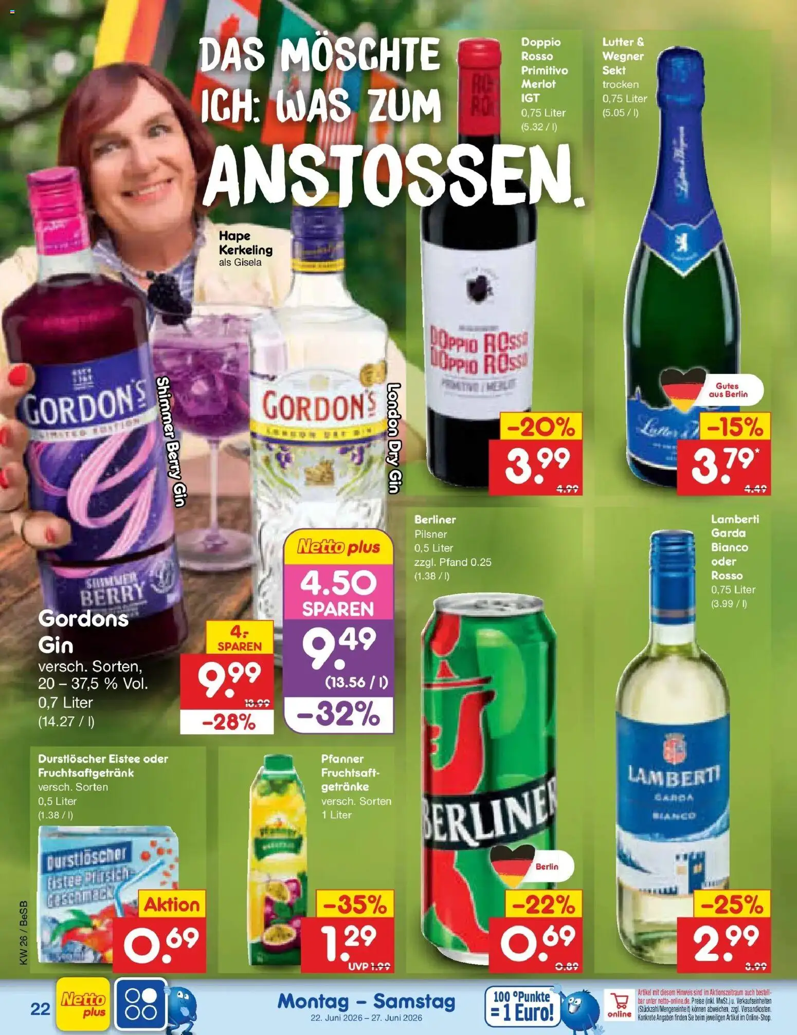 Netto Marken-Discount Prospekt Kremmen – gültig ab 21.06.2026 | Seite: 30 | Produkte: Berliner, Durstloscher, Merlot, Fruchtsaft