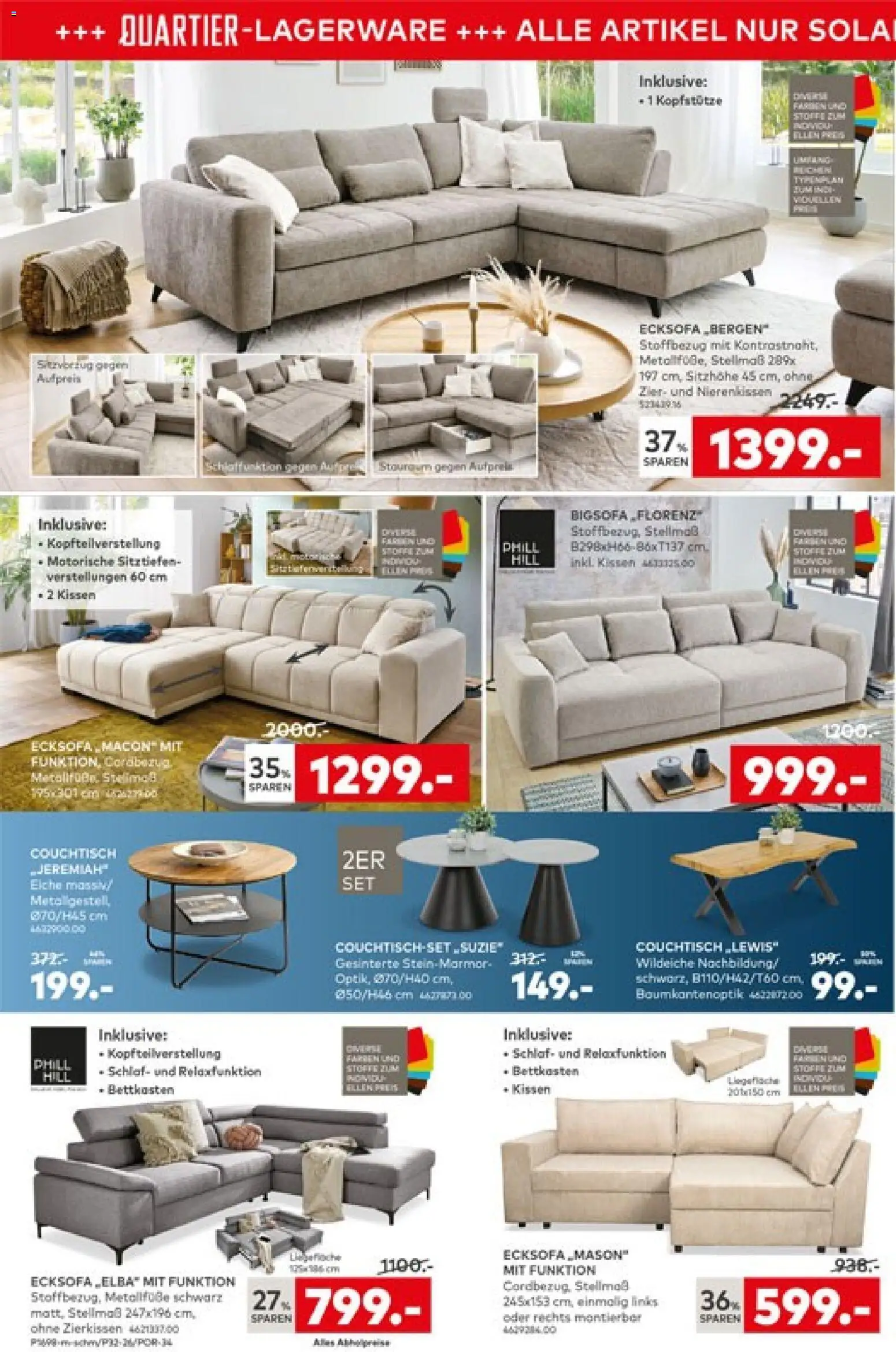 Porta! Prospekt – gültig ab 07.09.2026 | Seite: 22 | Produkte: Bigsofa, Ecksofa, Kissen, Couchtisch