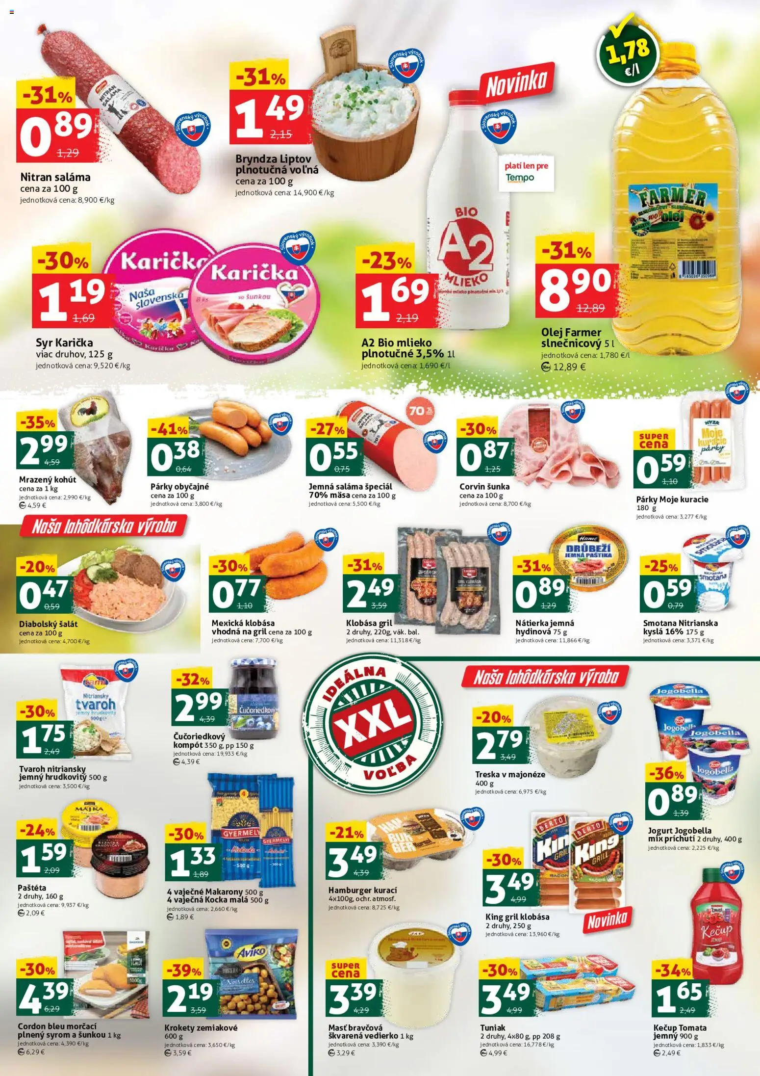 Nové COOP Jednota akcie – leták je platný od 24.04.2026 | Strana: 2 | Produkty: Gril, Mlieko, Olej, Kečup