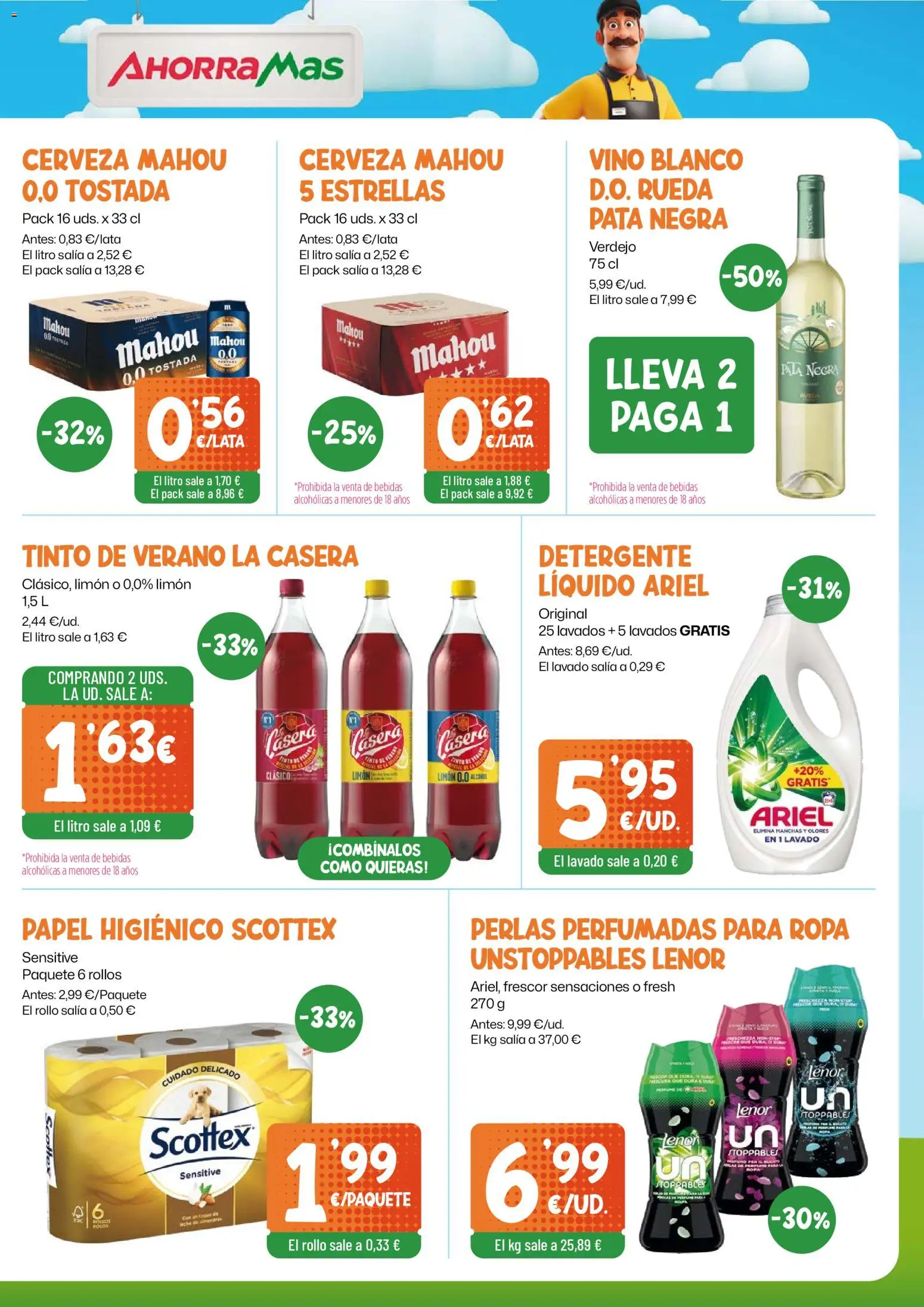 AhorraMas folleto │ válido desde el 23/07/2026 | Página: 9 | Productos: Detergente, Vino, Papel higienico, Ropa