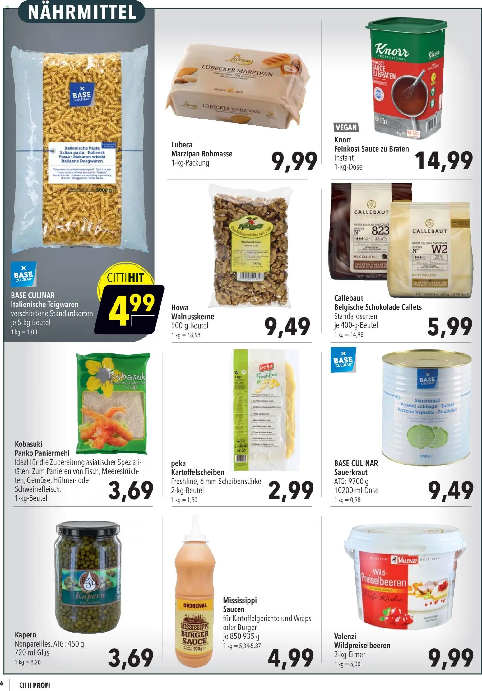 CITTI Markt Aktuelle Angebote für Profis – gültig ab 07.10.2026 | Seite: 6 | Produkte: Küche, Burger, Preiselbeeren, Knorr