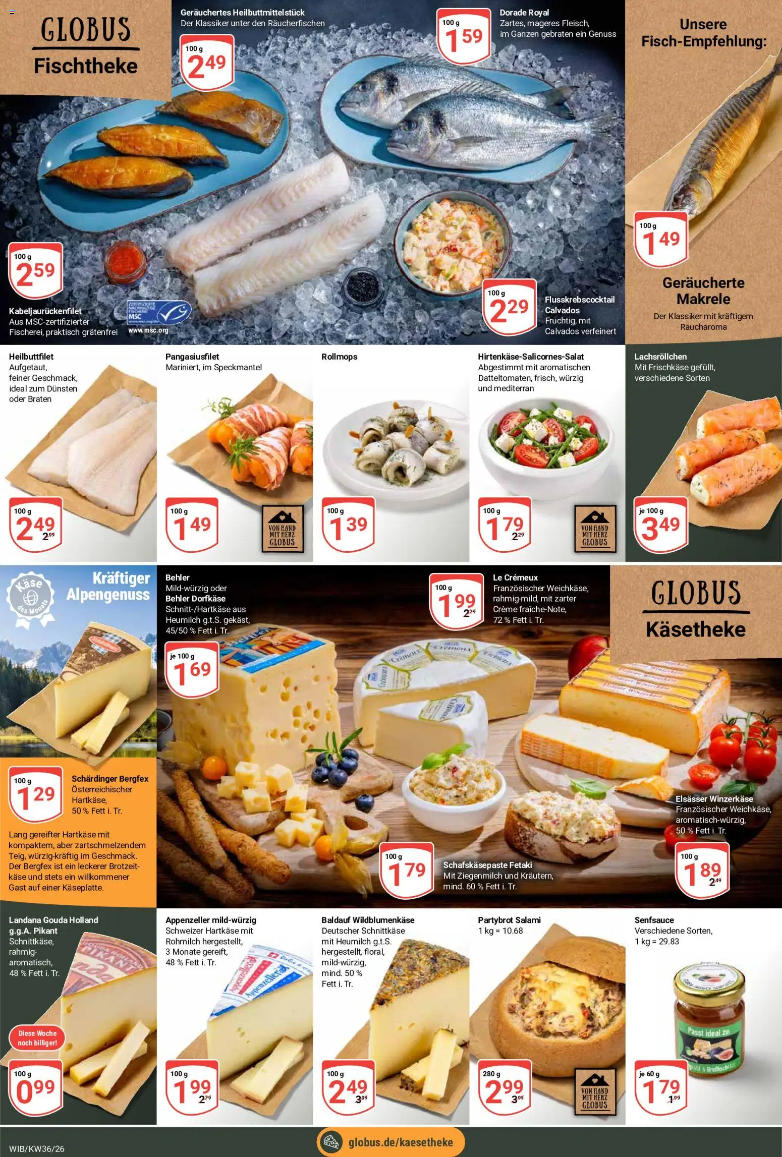 Globus Prospekt Wiesbaden-Nordenstadt – gültig ab 31.08.2026 | Seite: 14 | Produkte: Dorade, Käse, Makrele, Frischkase
