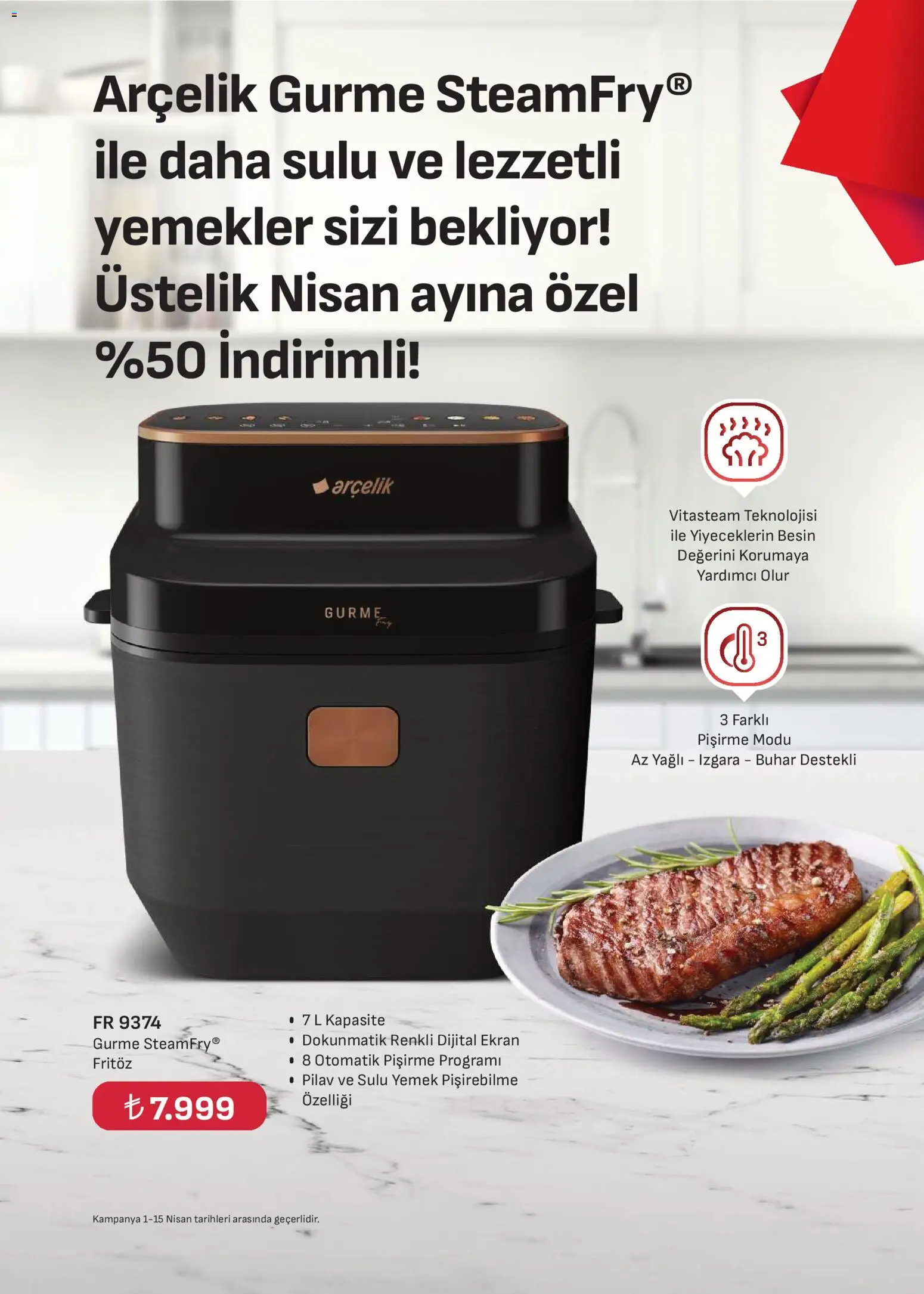 Arçelik Katalog - 01.04.2026 tarihinden itibaren geçerlidir | Sayfa: 55 | Ürünler: Fritöz, Pilav, Izgara