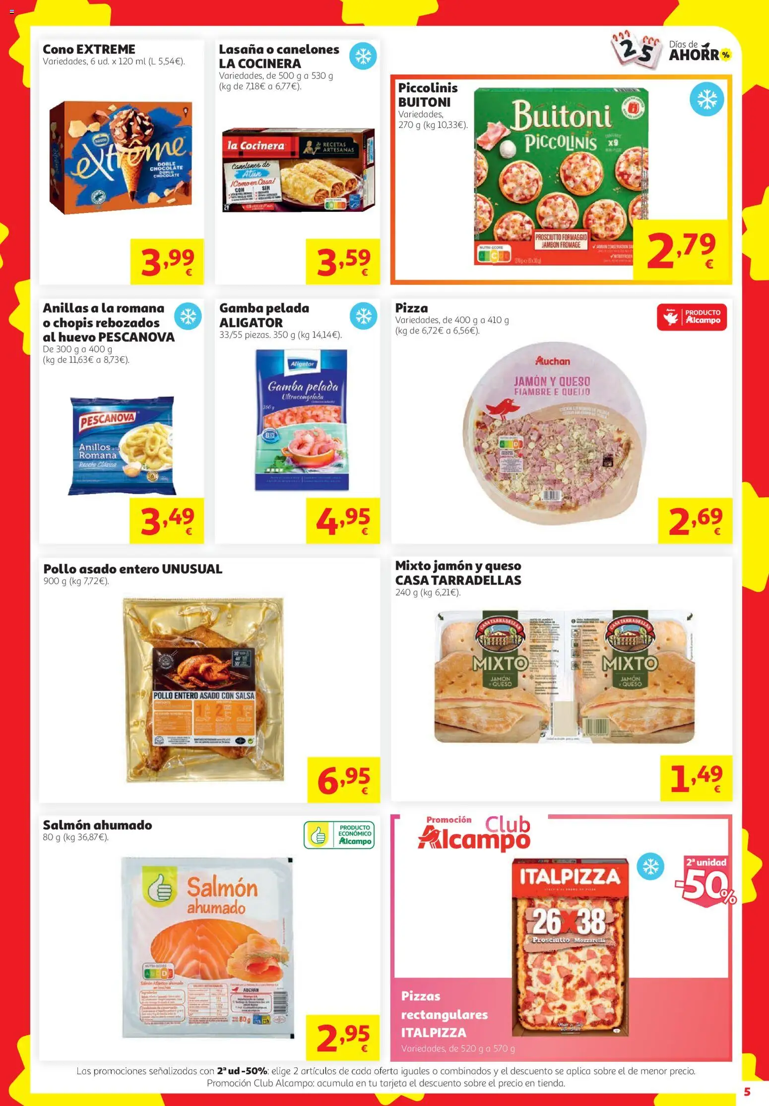 Alcampo Superstore │ válido desde el 08/10/2026 | Página: 5 | Productos: Anillos, Queso, Chocolate, Pollo