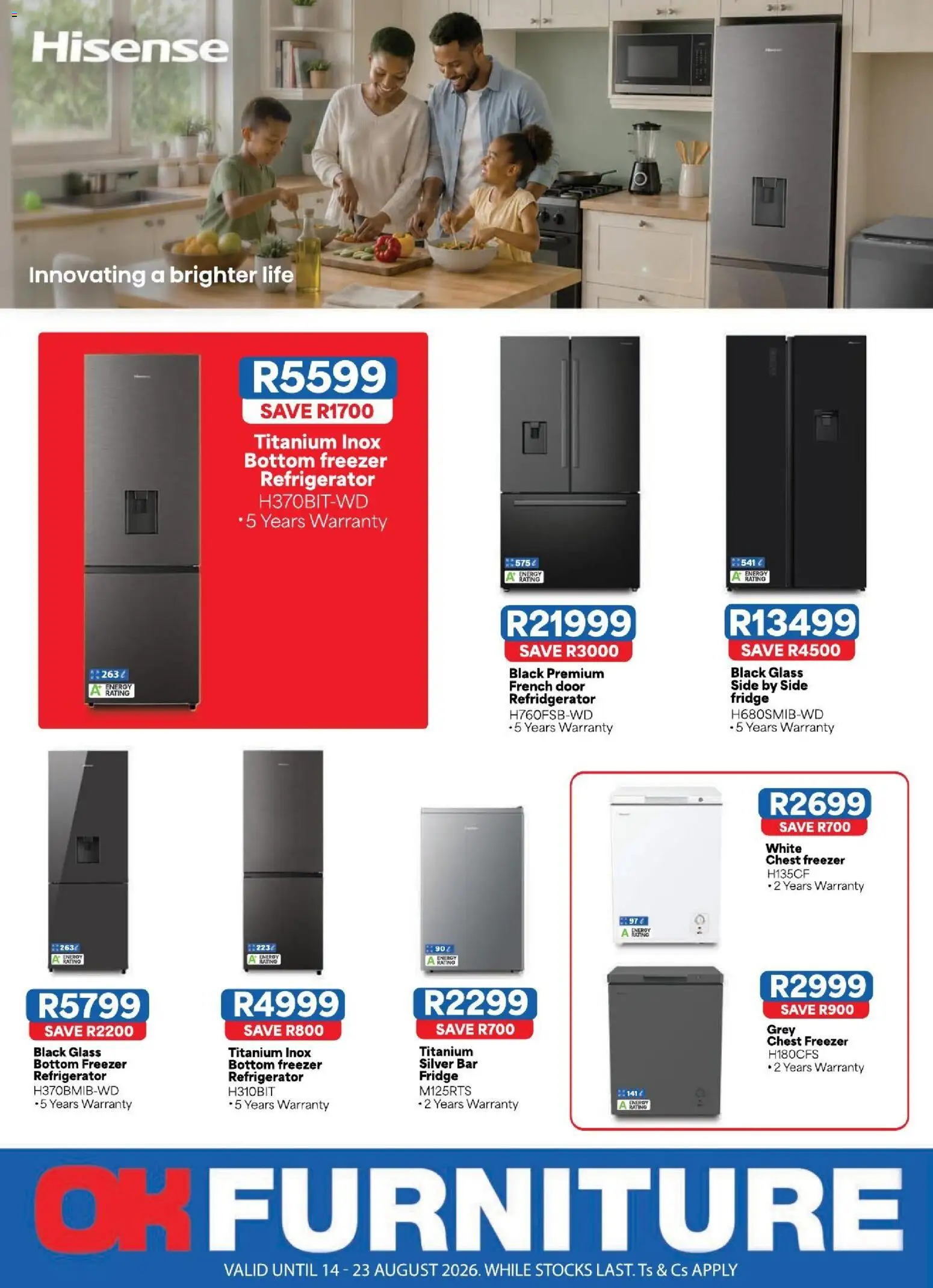 New OK Furniture catalogue – valid from 14/08/2026 | Page: 1 | Products: Refrigerator, Freezer, Fridge, Chest freezer