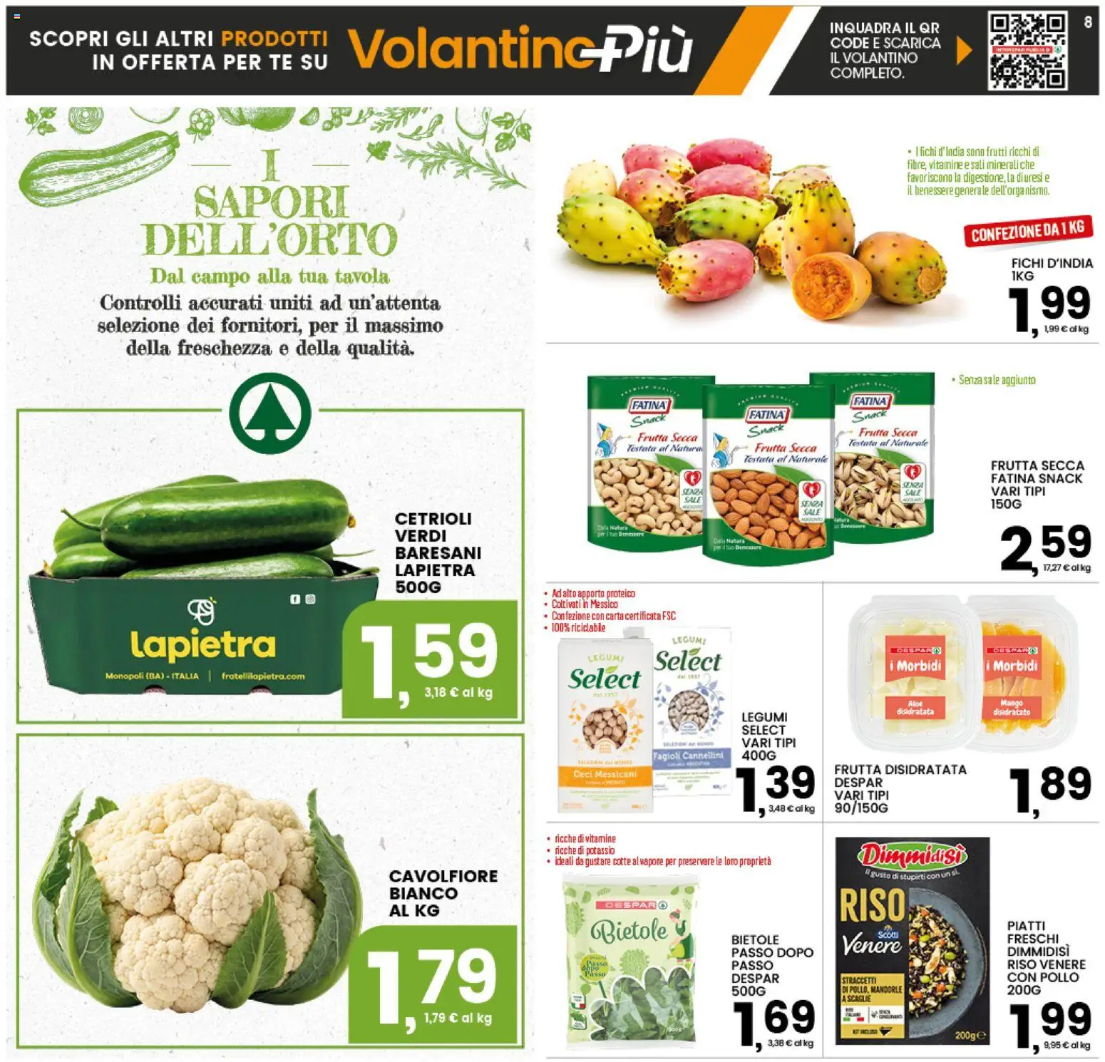 Volantino Interspar del 21/09/2026 | Pagina: 8 | Prodotti: Tè, Mango, Mandorle, Cavolfiore