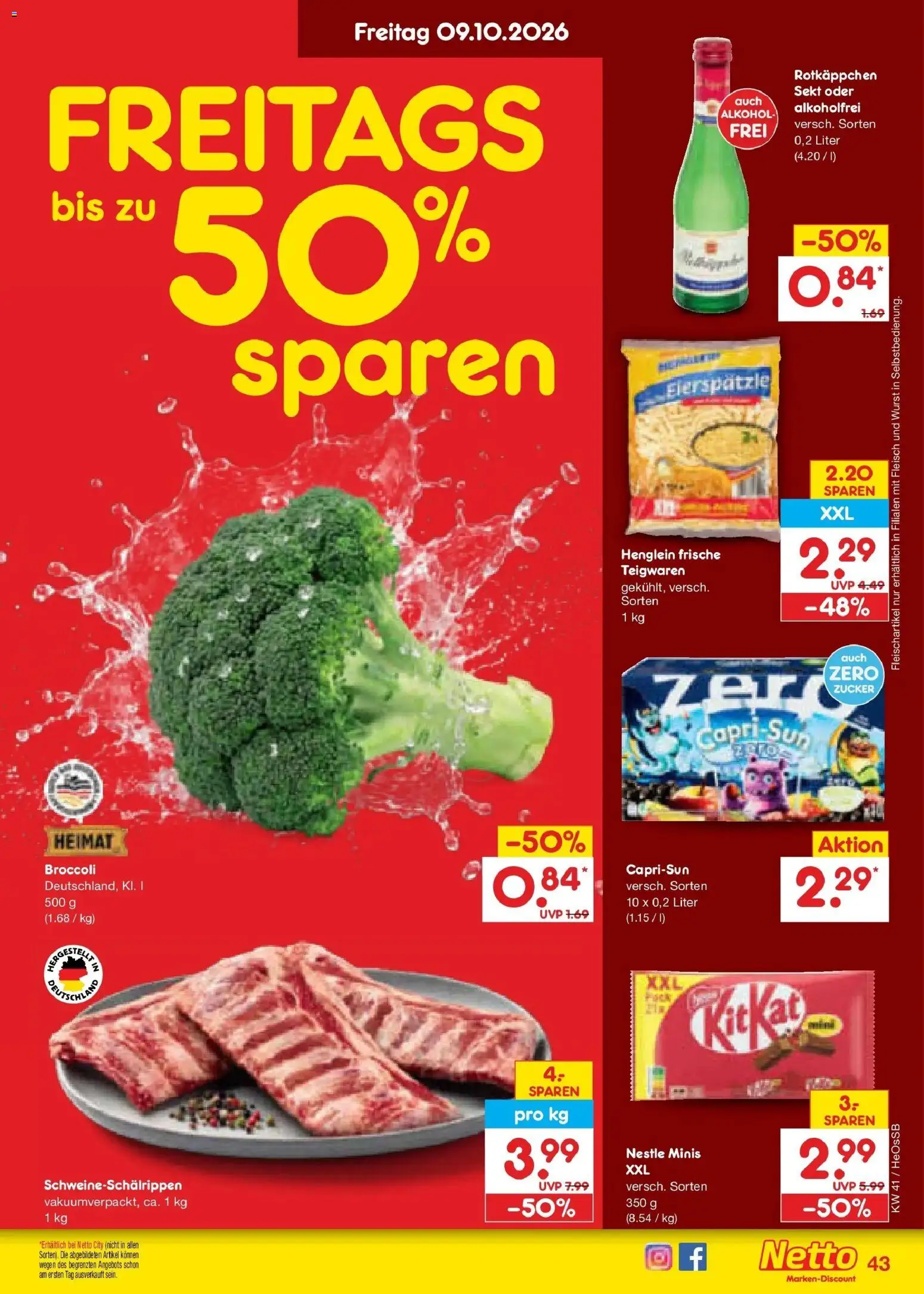 Netto Marken-Discount Prospekt Rostock – gültig ab 05.10.2026 | Seite: 55 | Produkte: Rotkappchen sekt, Sekt, Zucker, Fleisch