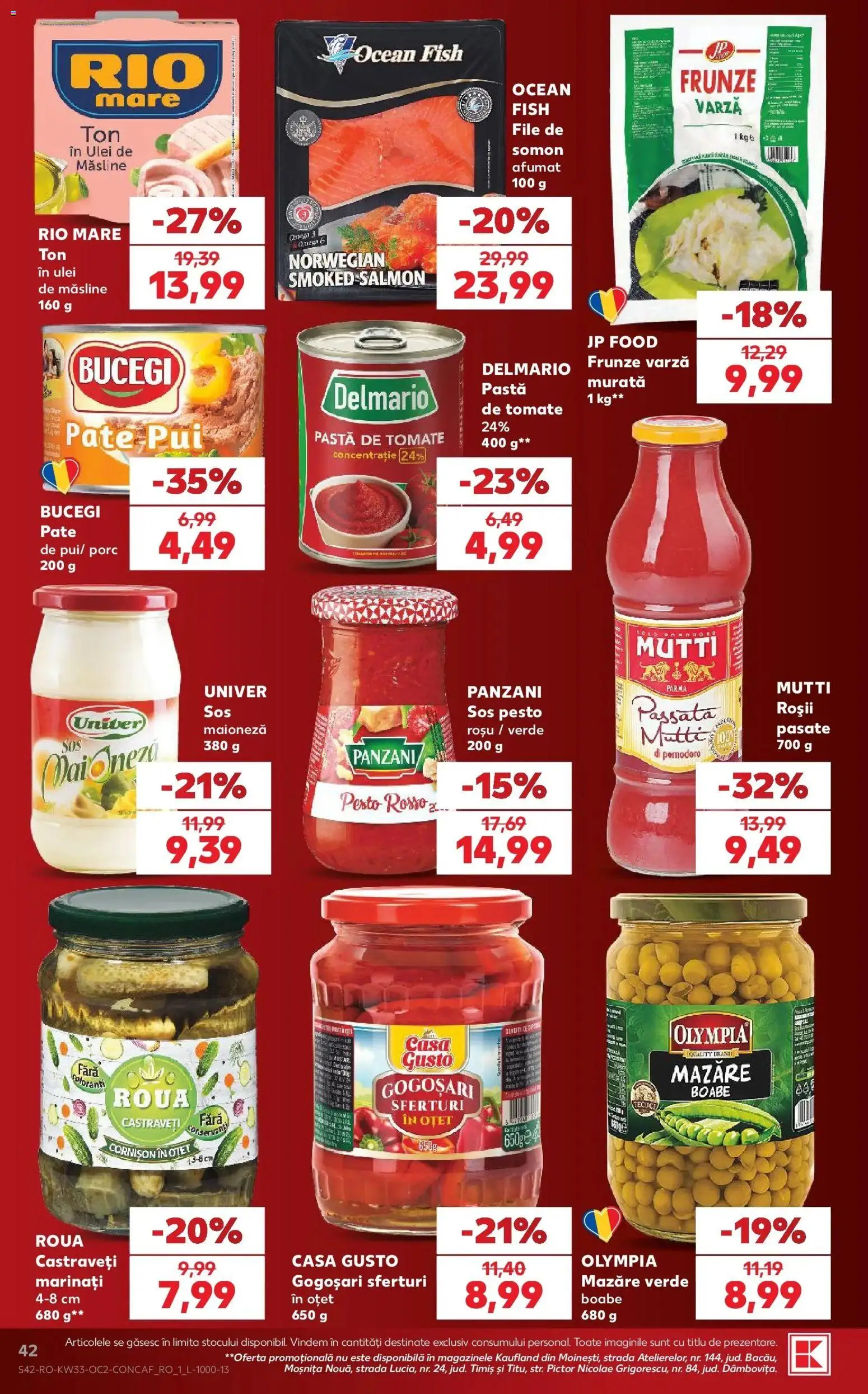 Kaufland Satu Mare 12.08.2026 - Revista si Oferta | Pagină: 42 | Produse: Varză, Pui, Pastă de tomate, Somon